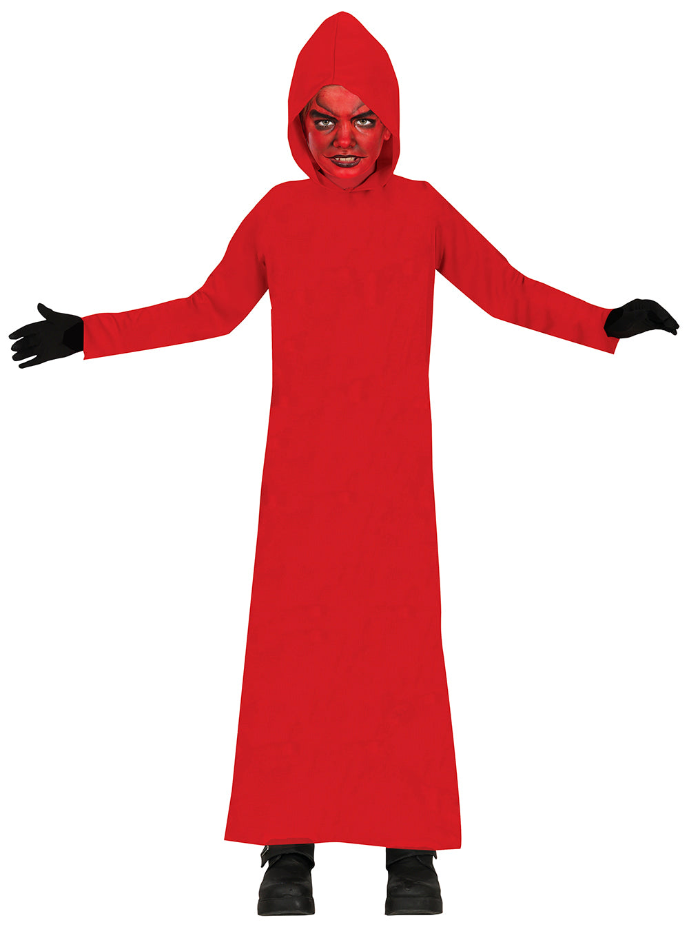 Tunika med hætte, rød, børnekostume