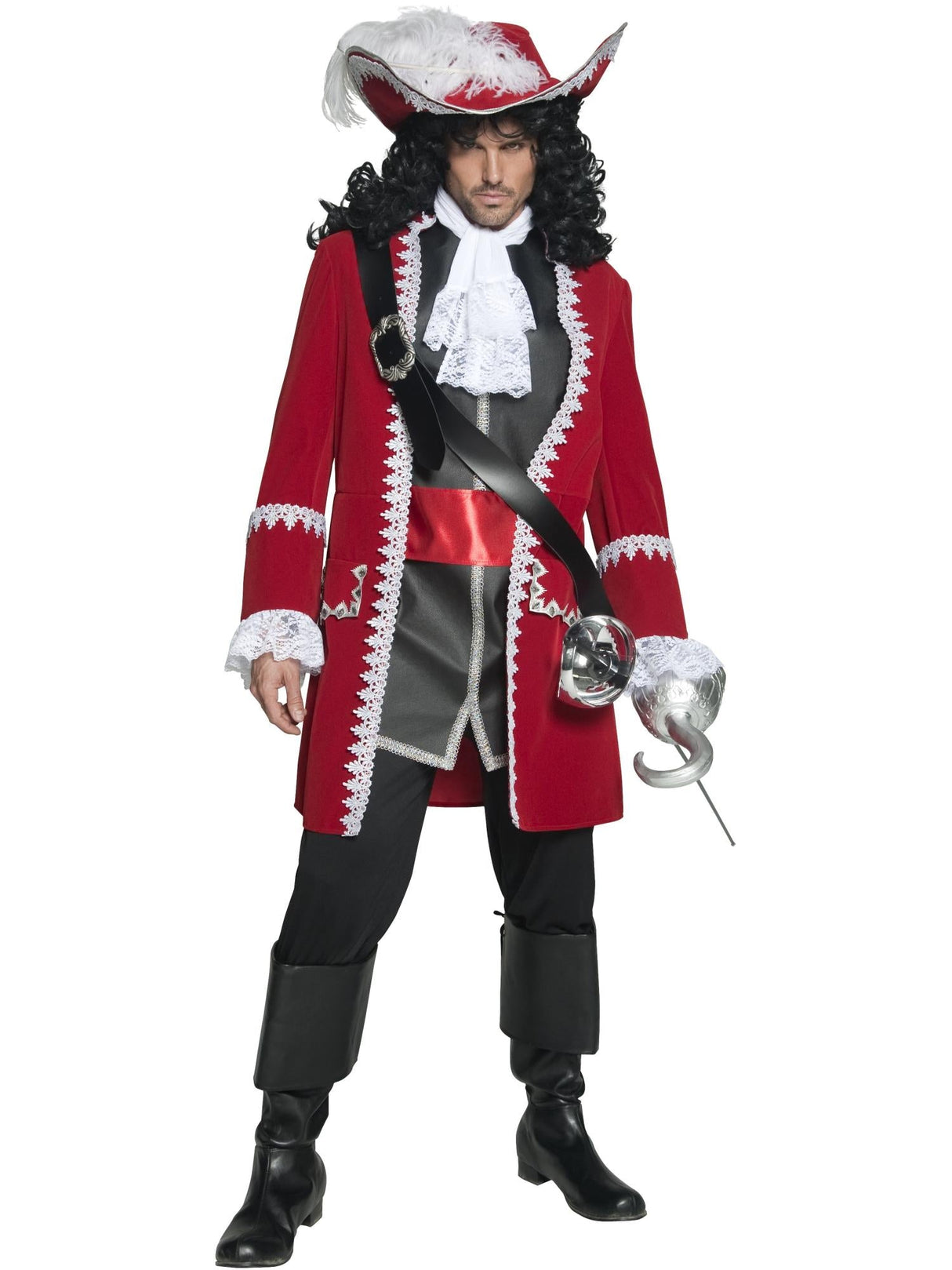 Deluxe autentisk piratkaptajnkostume