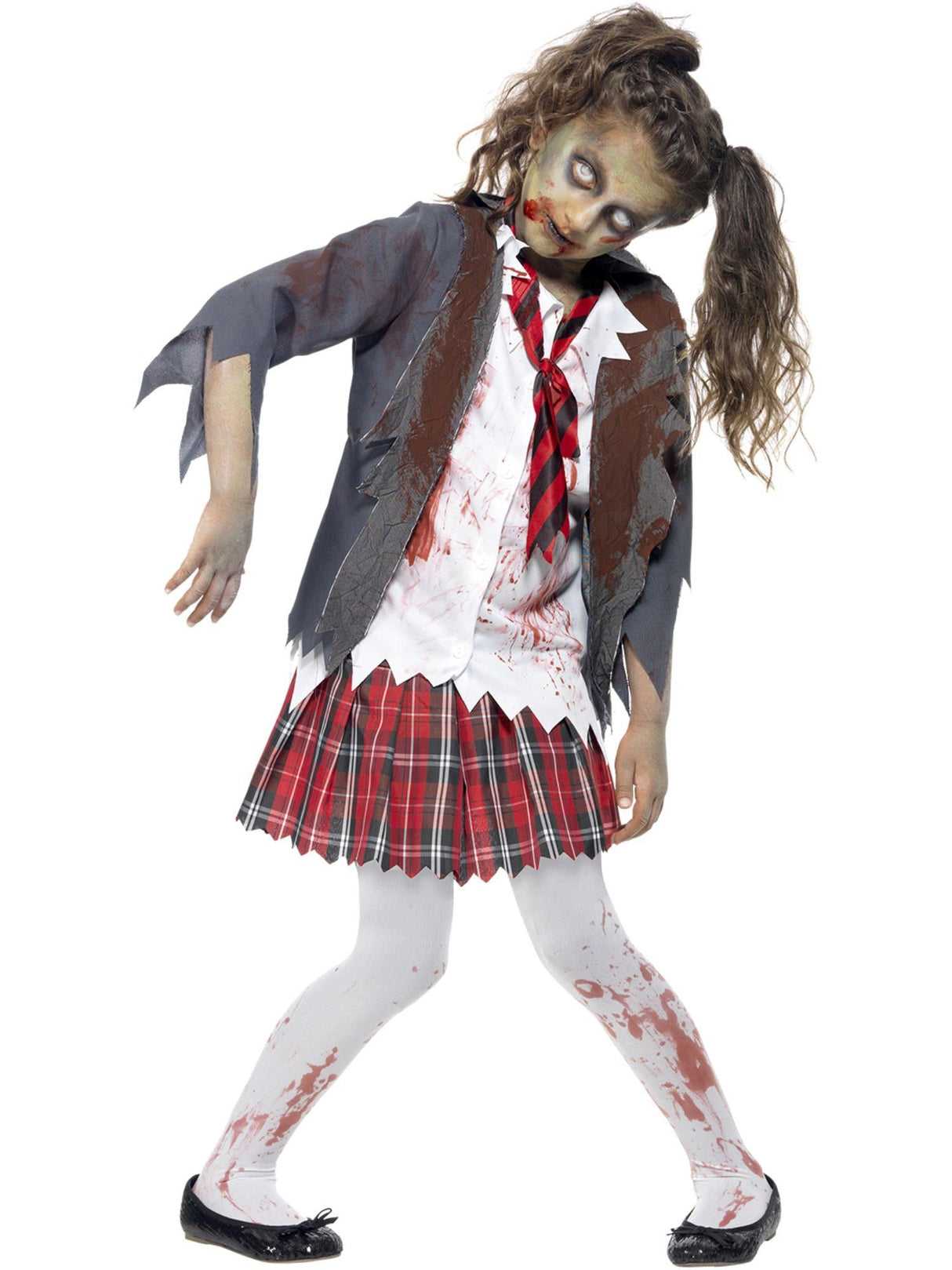 Zombie skolepigekostume
