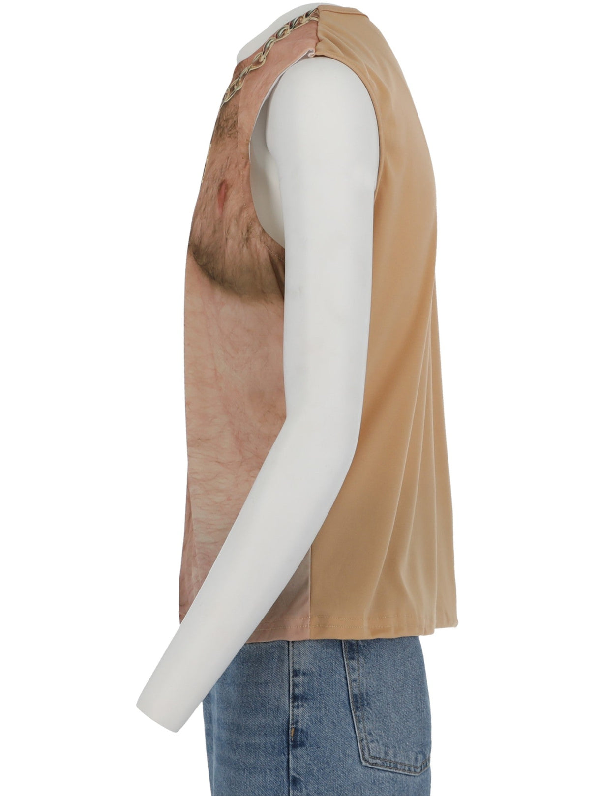 Realistisk 70'er Behåret Bryst, Ærmeløs Top, Nøgen