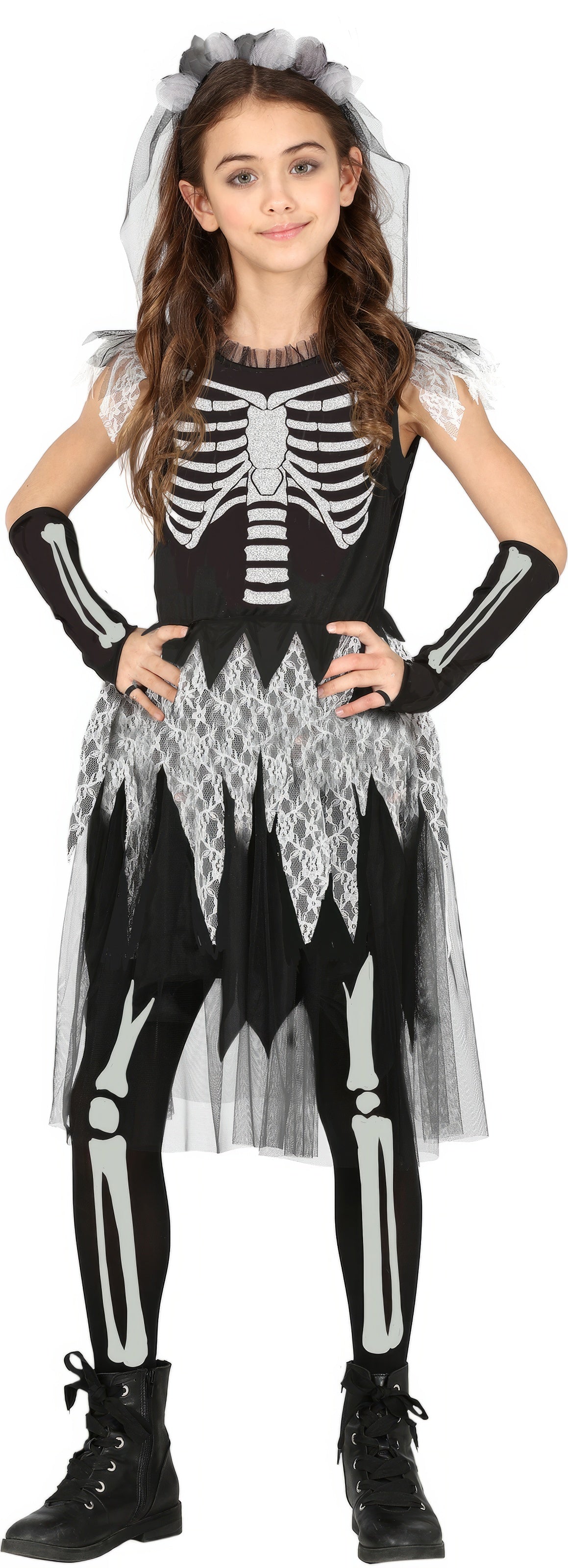 Skeletpige Børnekostume