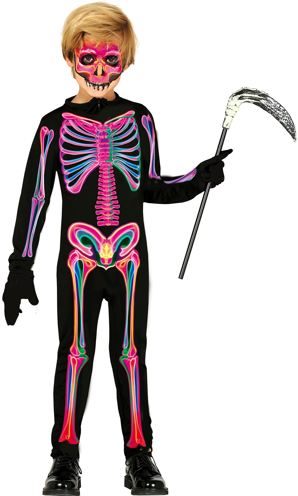 Neon skelet Børnekostume