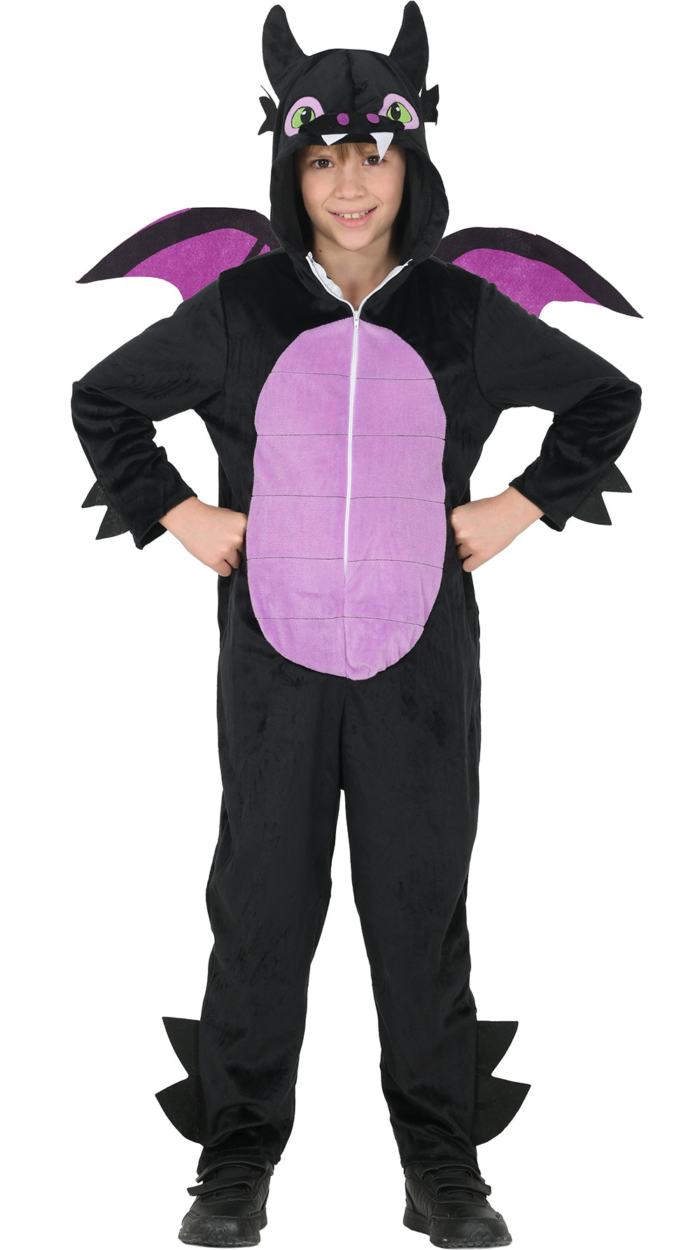 Sort drage, børn Børnekostume