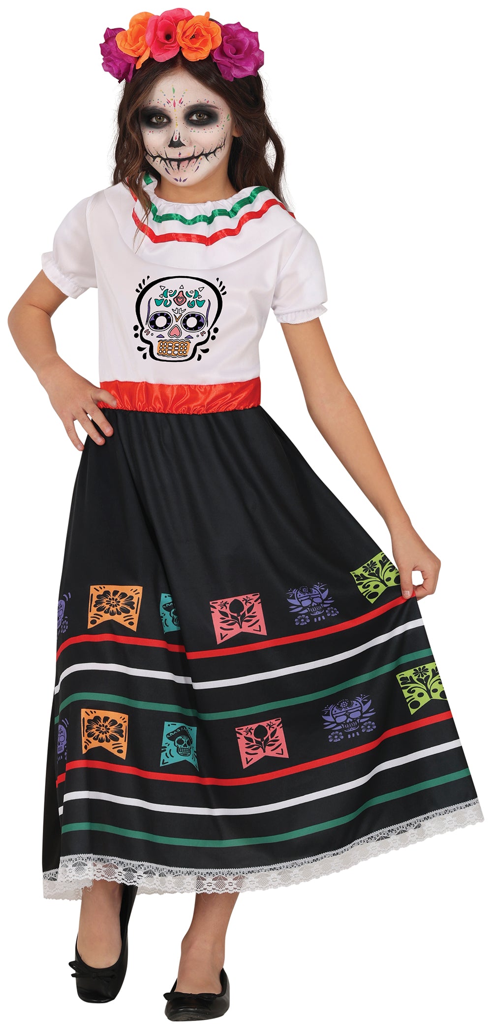 Skull catrina, børn Børnekostume