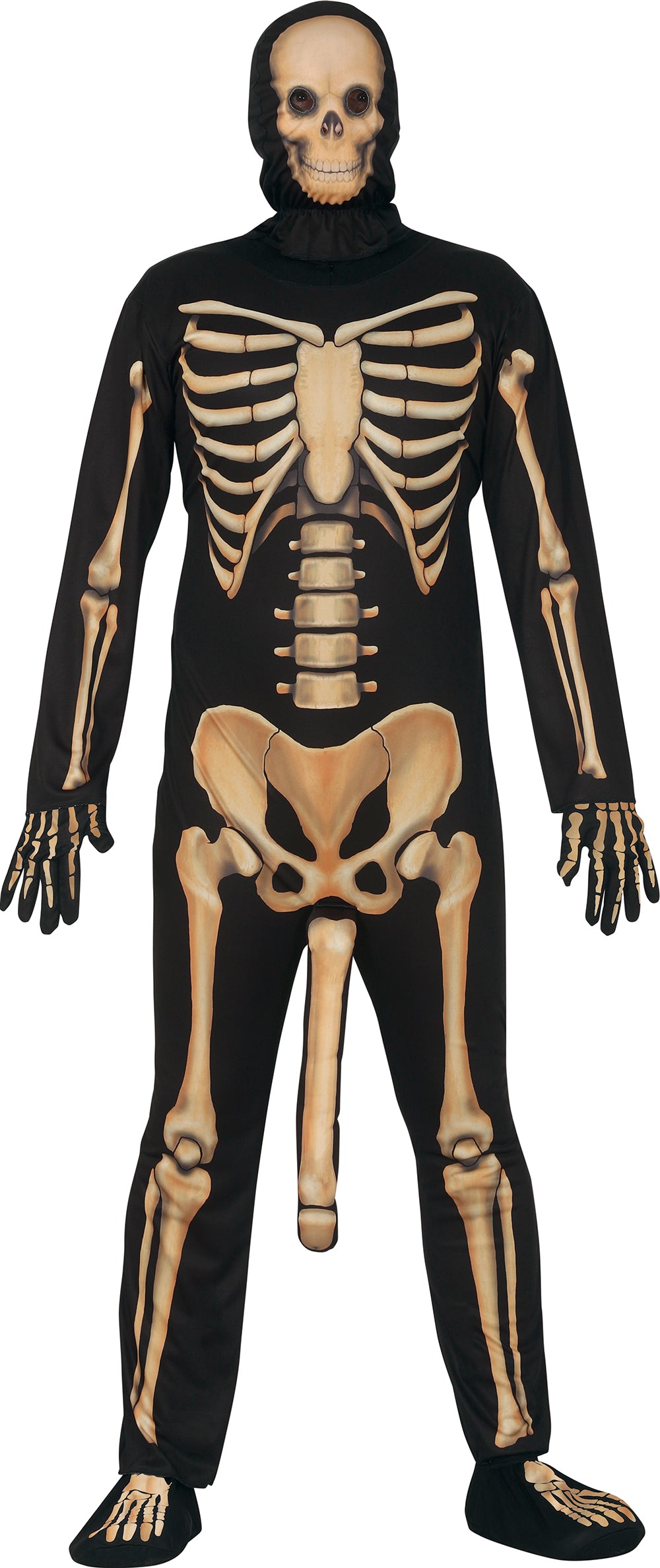Skelet med penis kostume