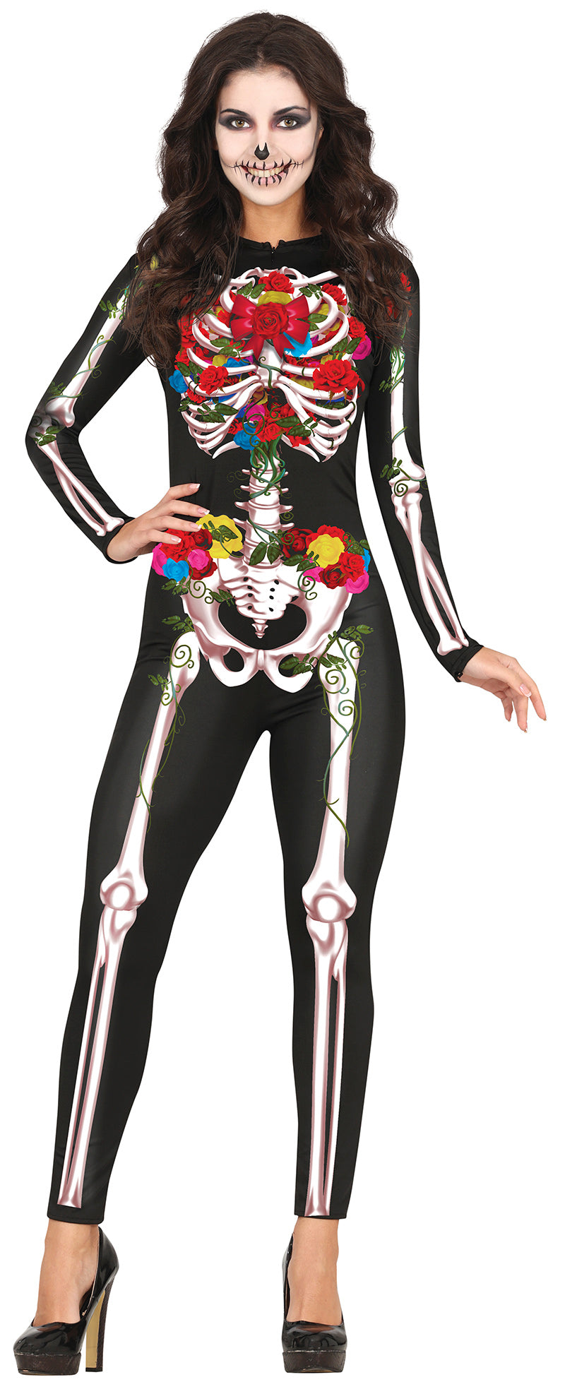 Farverigt skeletkostume