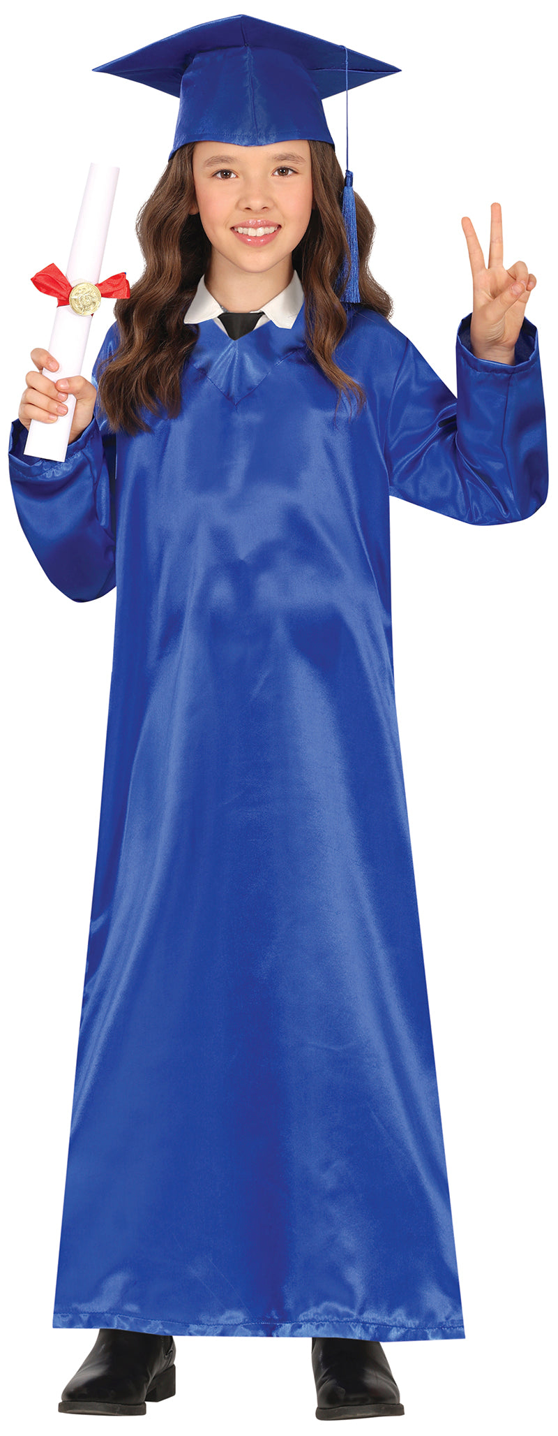 Blåt gradueret kostume