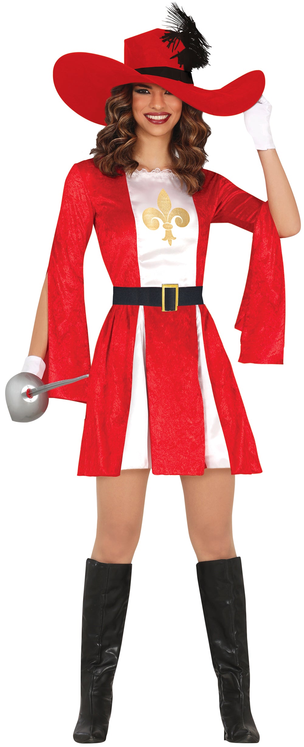 Rød musketer kostume