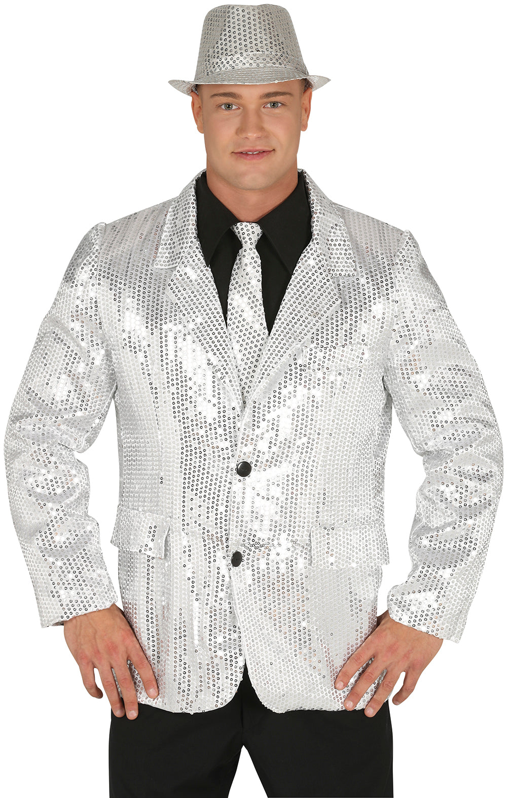 Sølv pailletter jakke kostume