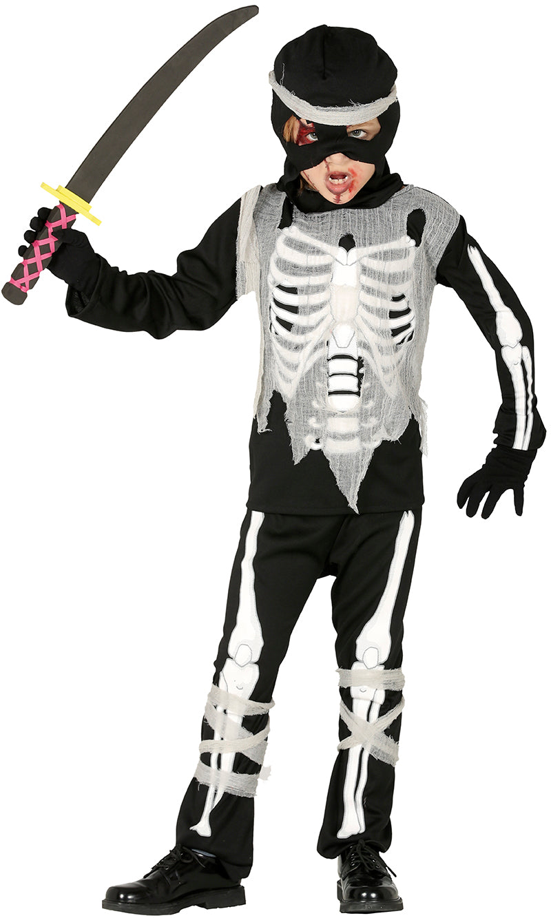 Ninja skelet Børnekostume