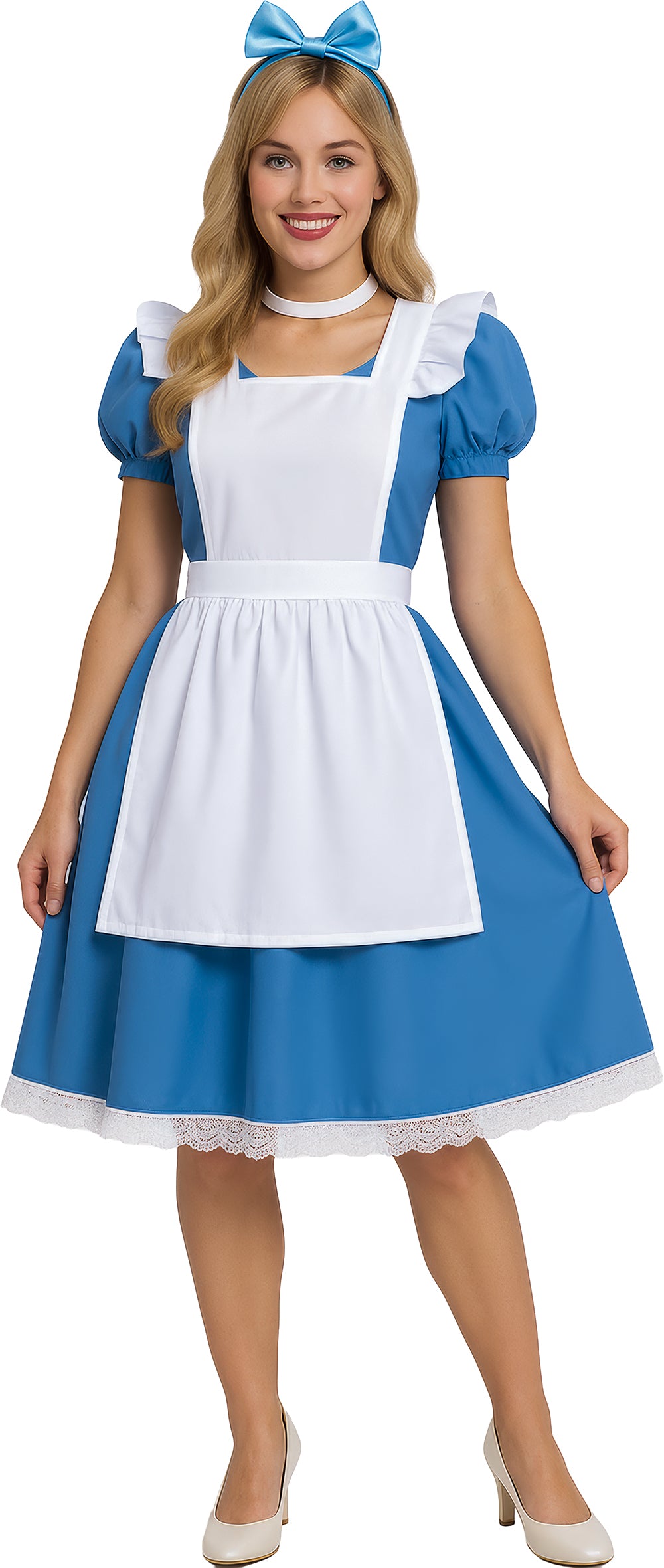 Blå lille pige kostume til voksne