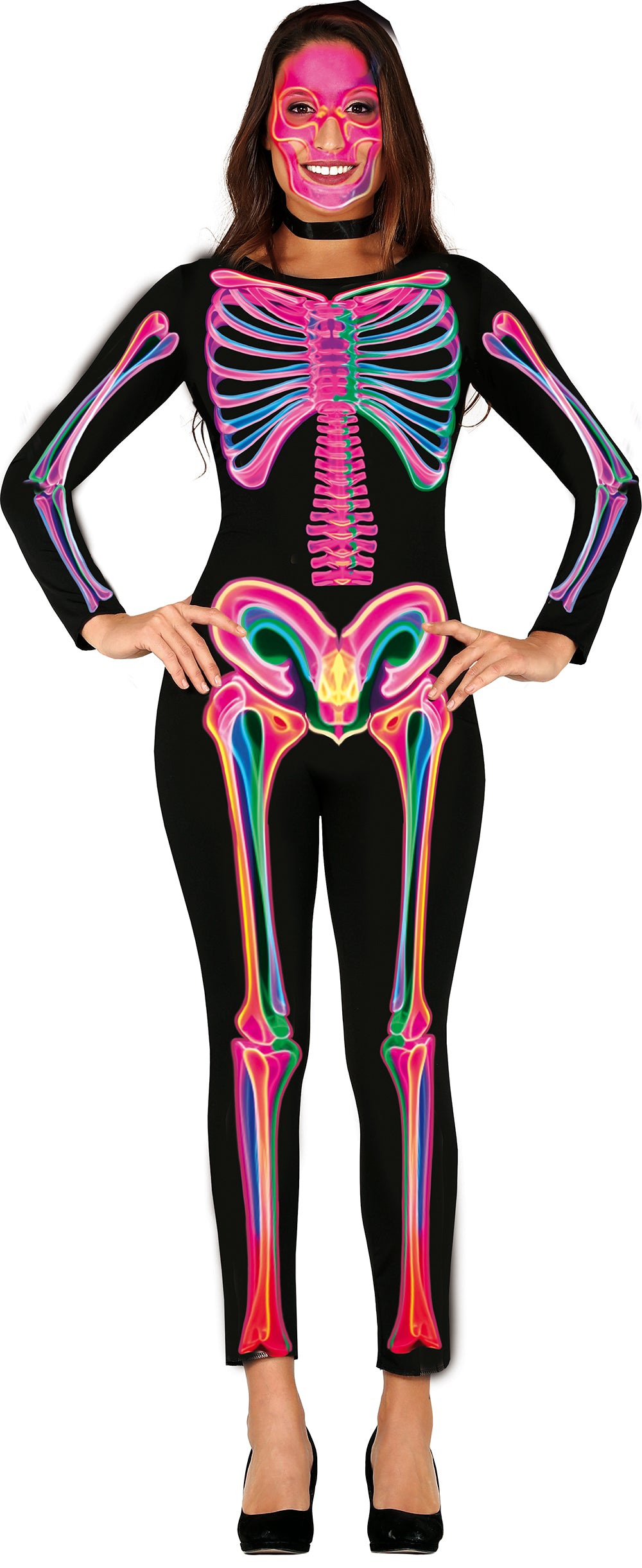 Neon skeletkostume