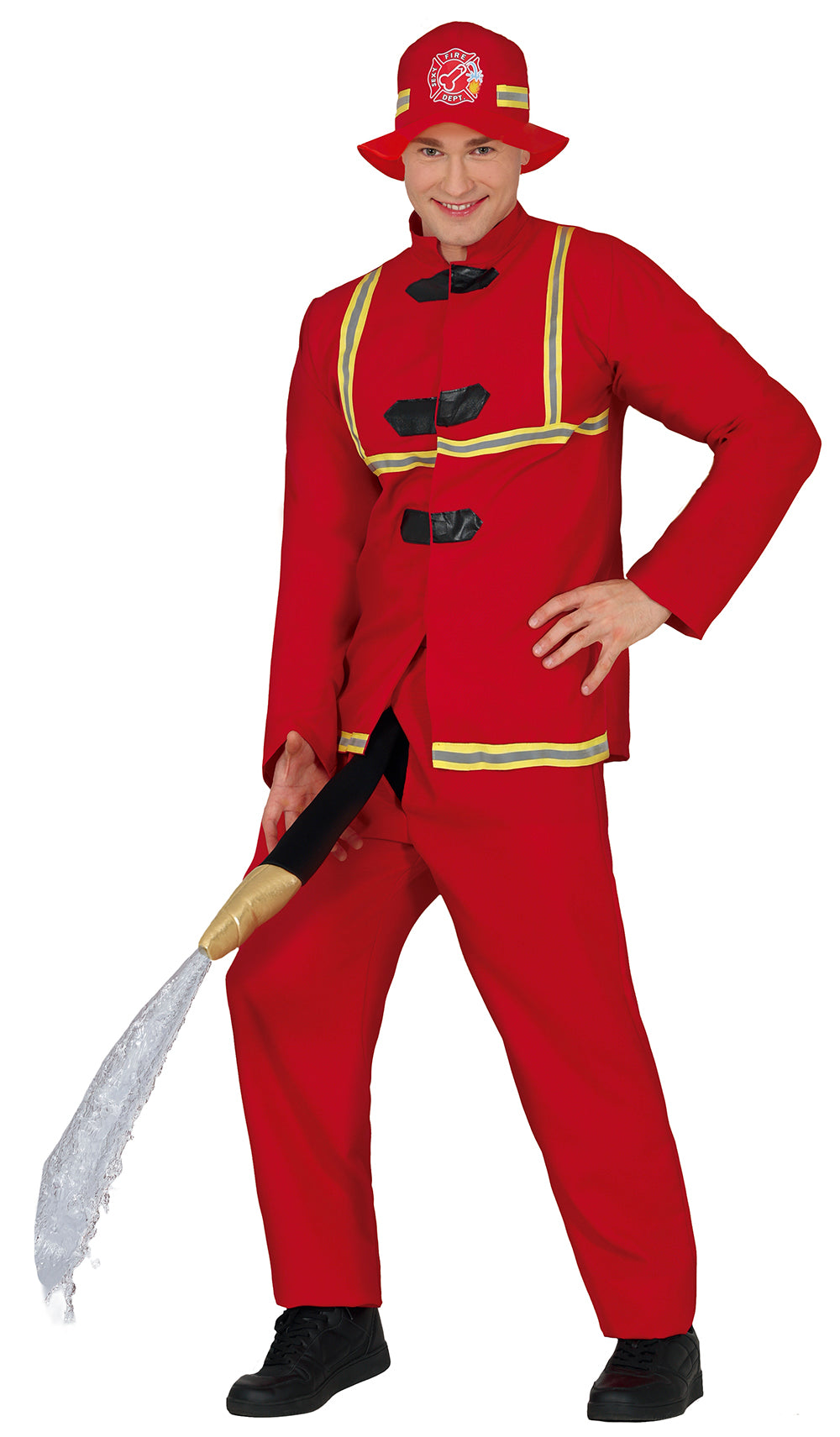 Brandmand med brandslange, kostume til voksne