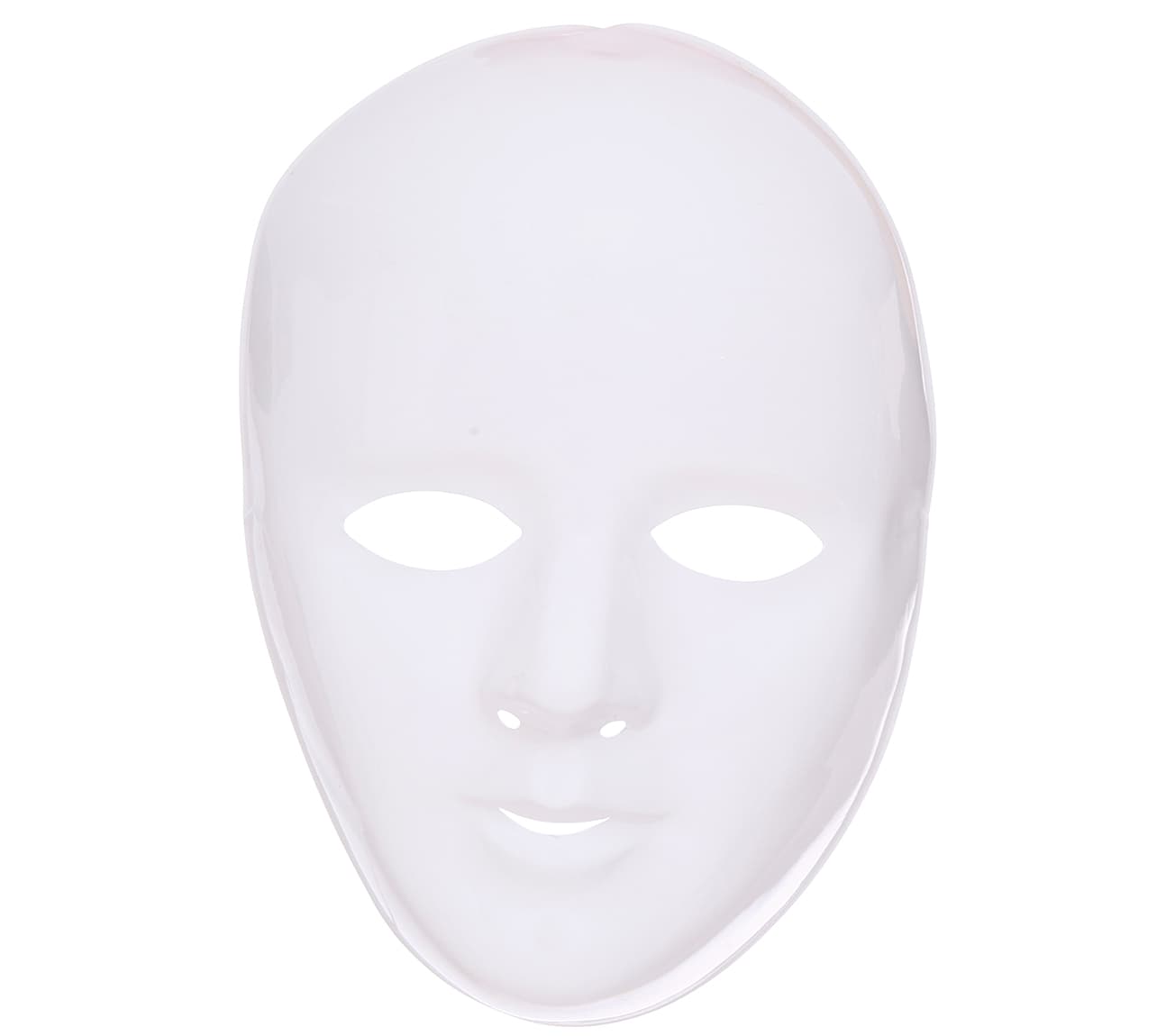 Hvid maske, PVC, ca. 21,4 cm