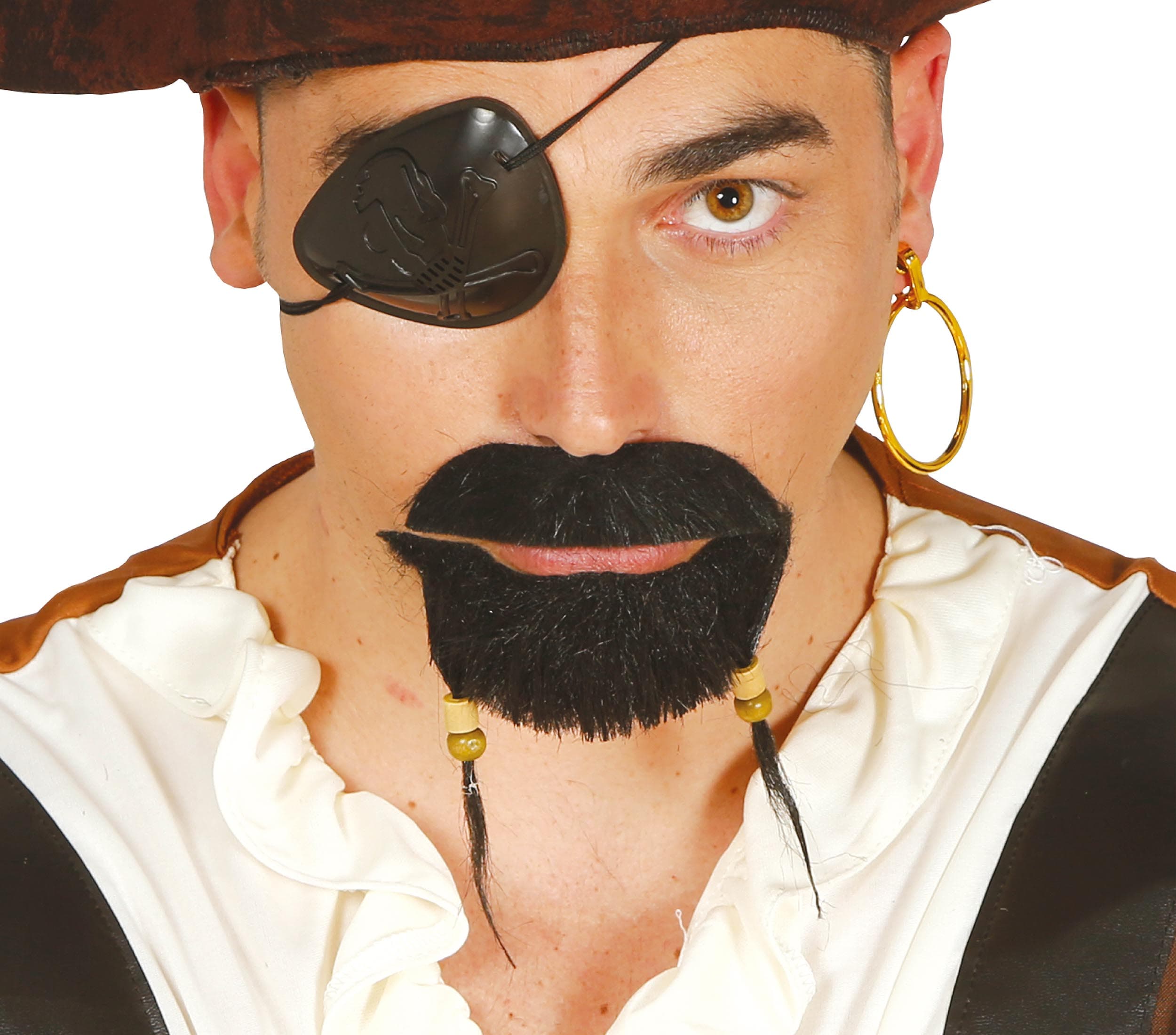 Piratfipskæg og overskæg, ca. 14,4 cm