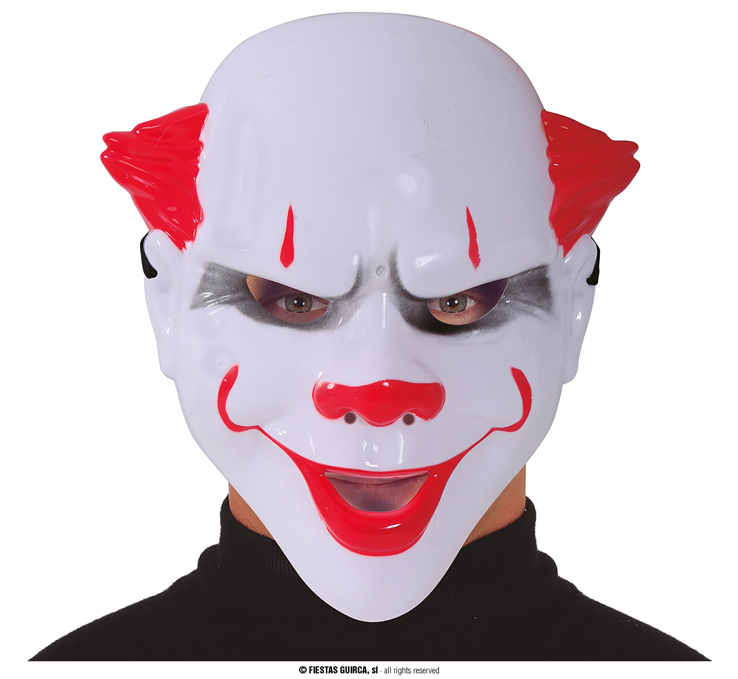 Dræberklovnemaske, PVC, hvid