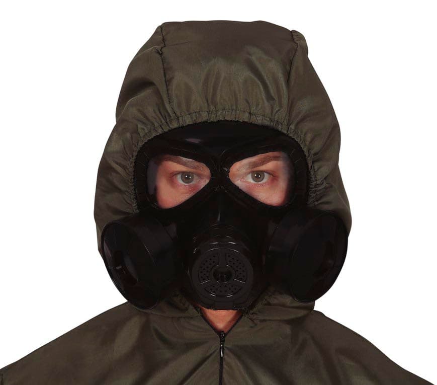 Sort gasmaske i PVC