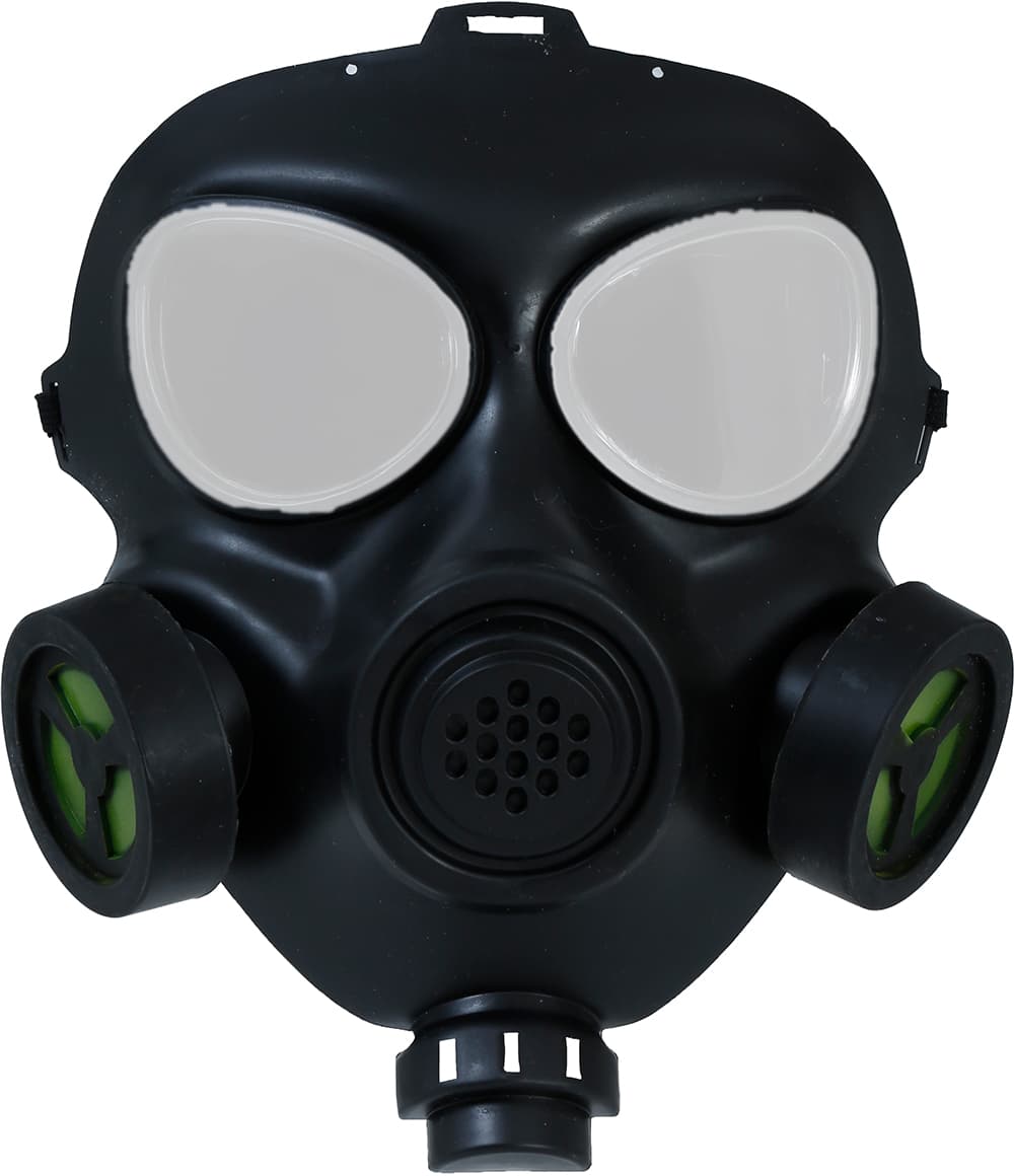 Sort gasmaske i PVC