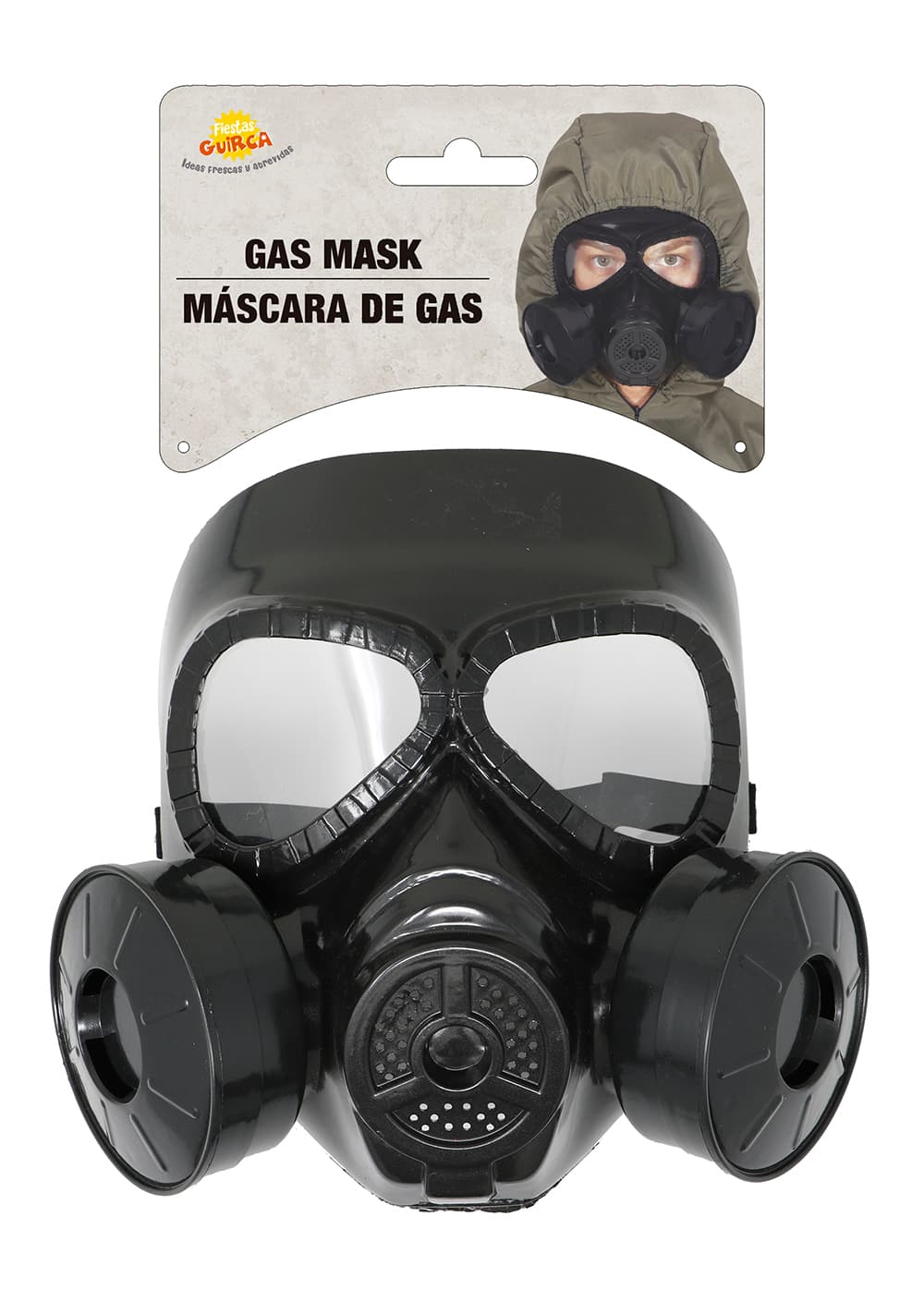 Sort gasmaske i PVC