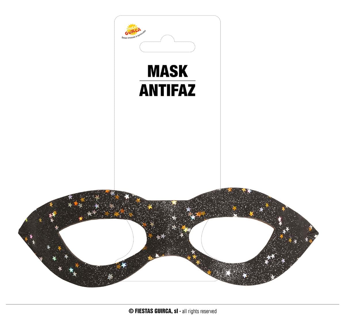 Sort maske, ca. 10,2 cm