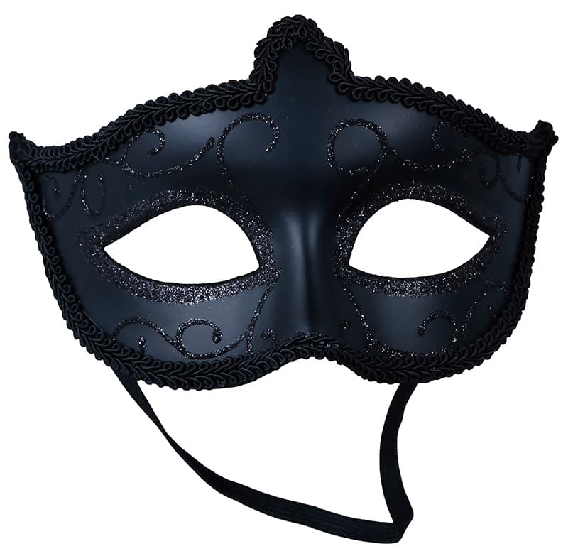 Sort maske med glimmer