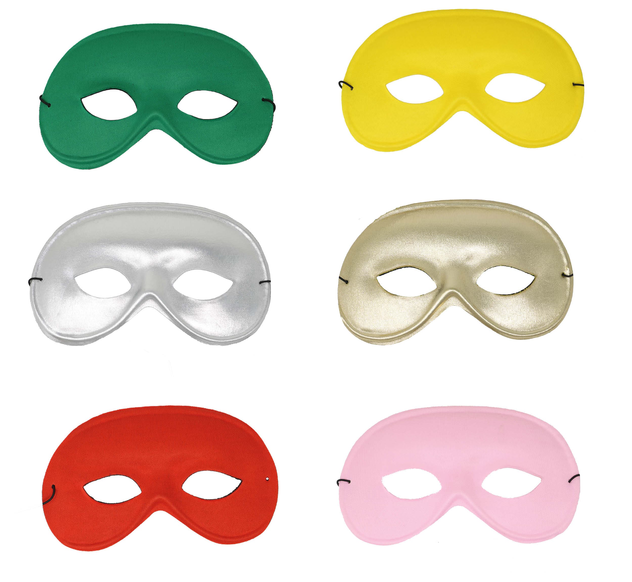 Domino-maske i silke, assorterede farver