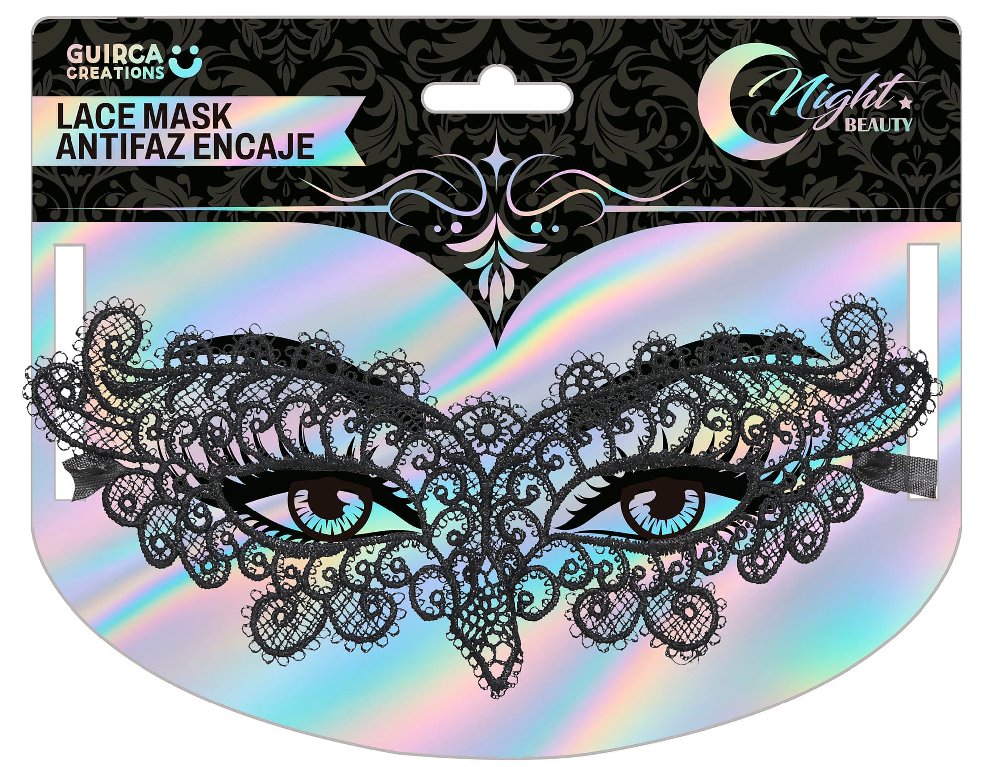 Broderet sommerfuglemaske, sort