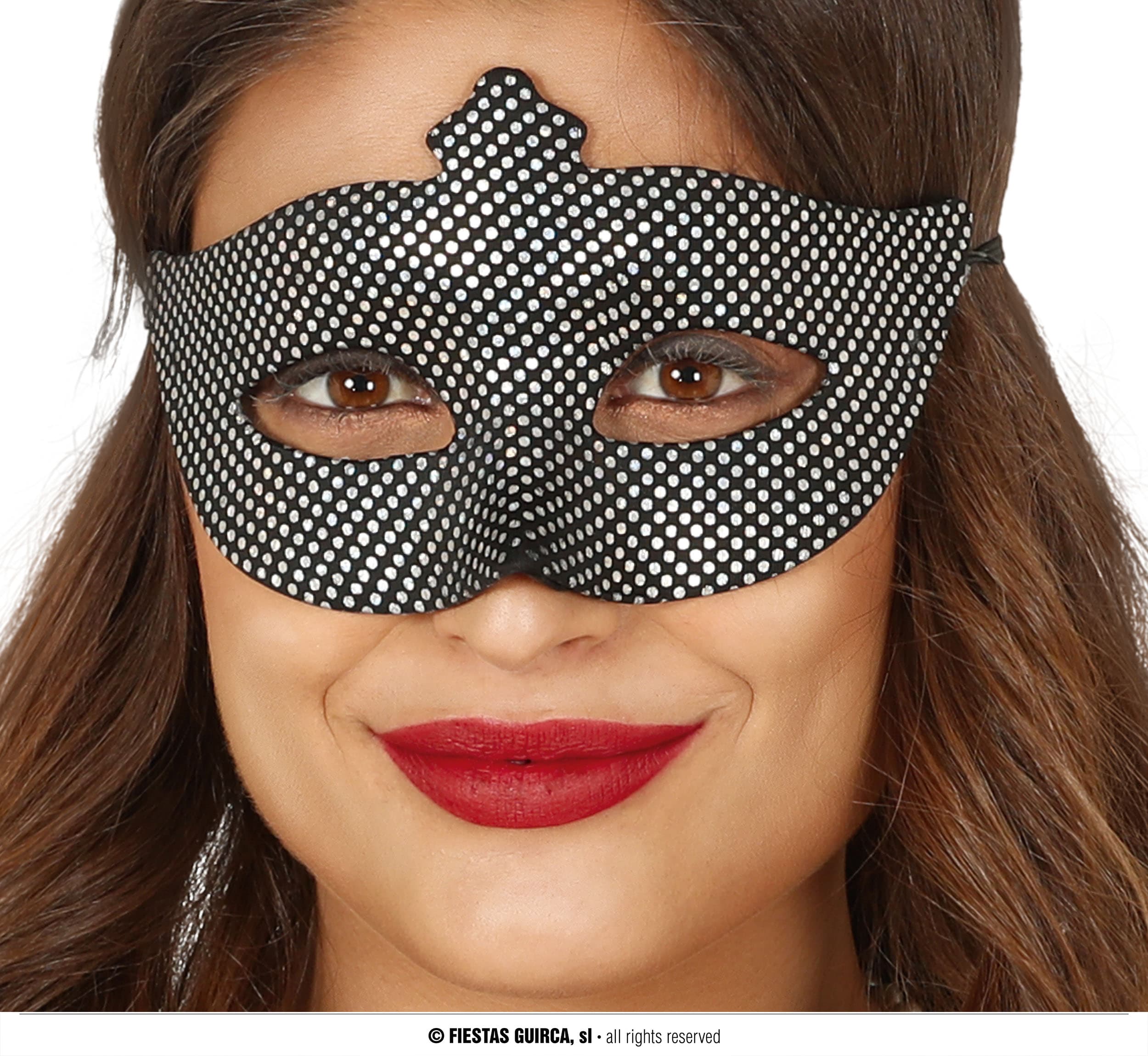 Sort/sølvfarvet maske