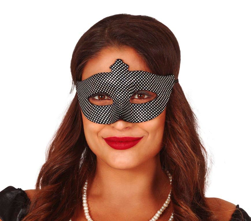 Sort/sølvfarvet maske