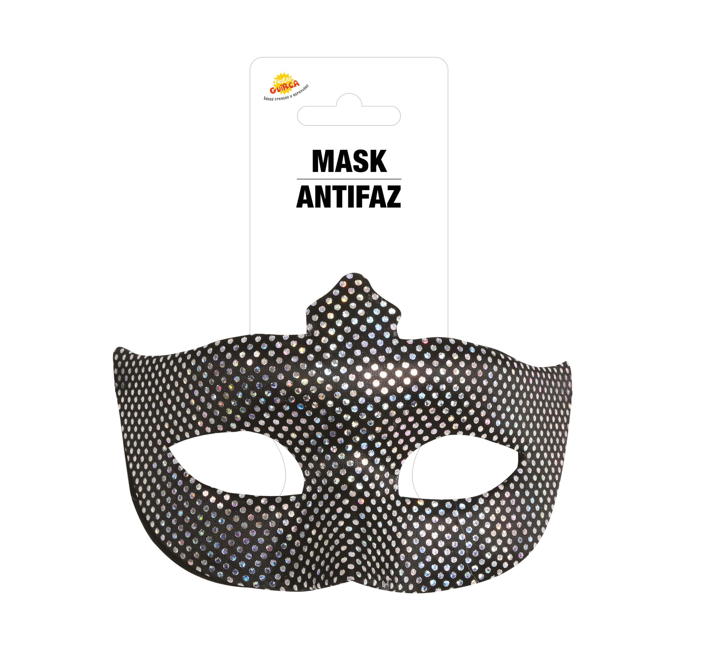 Sort/sølvfarvet maske