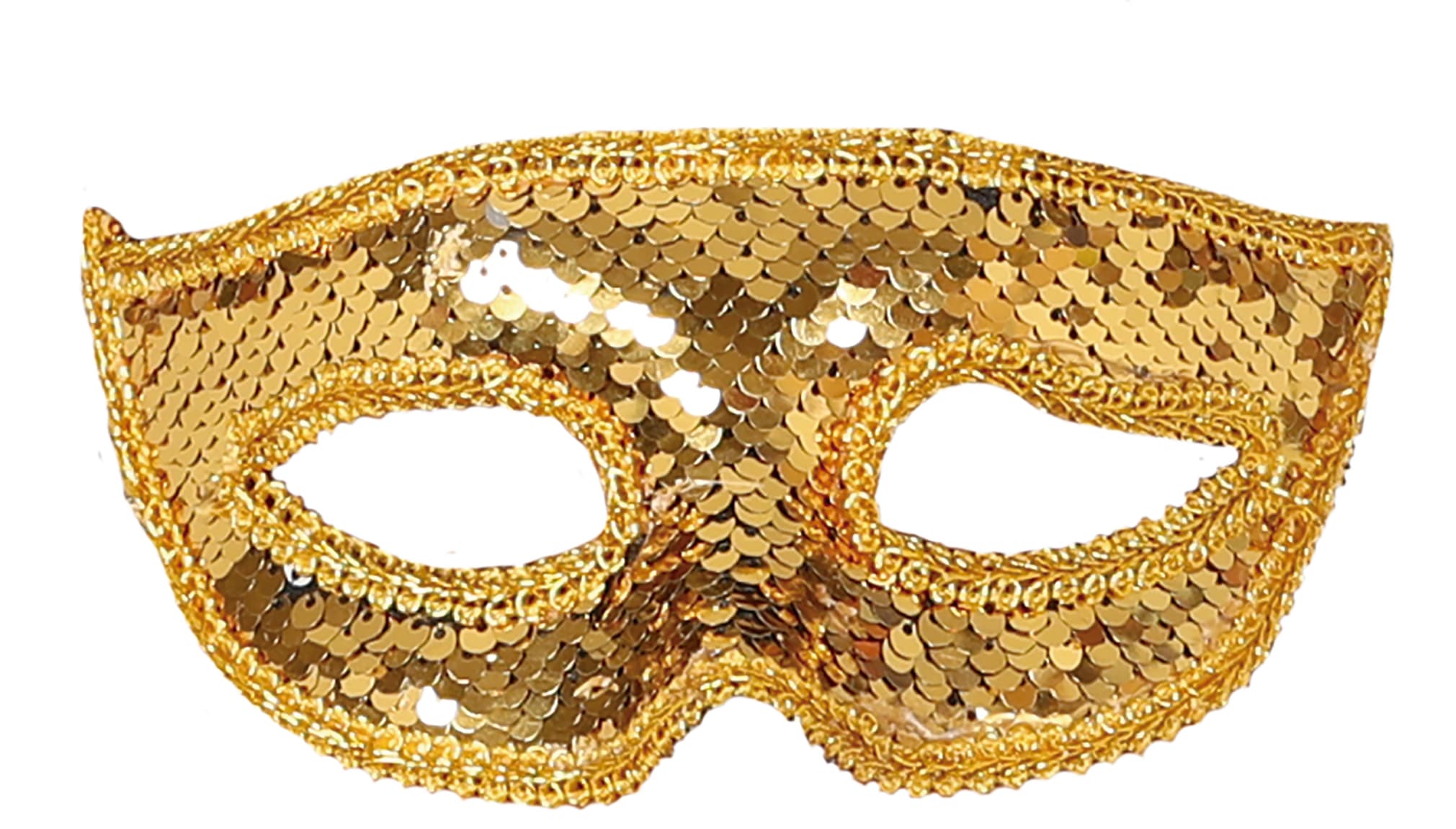 Maske med guldpailletter