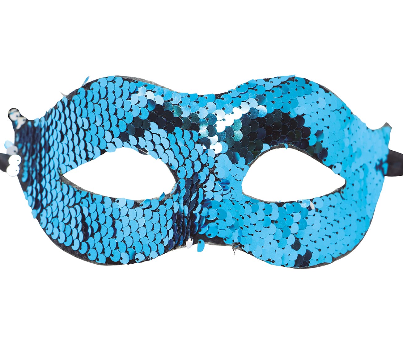 Blå maske med pailletter