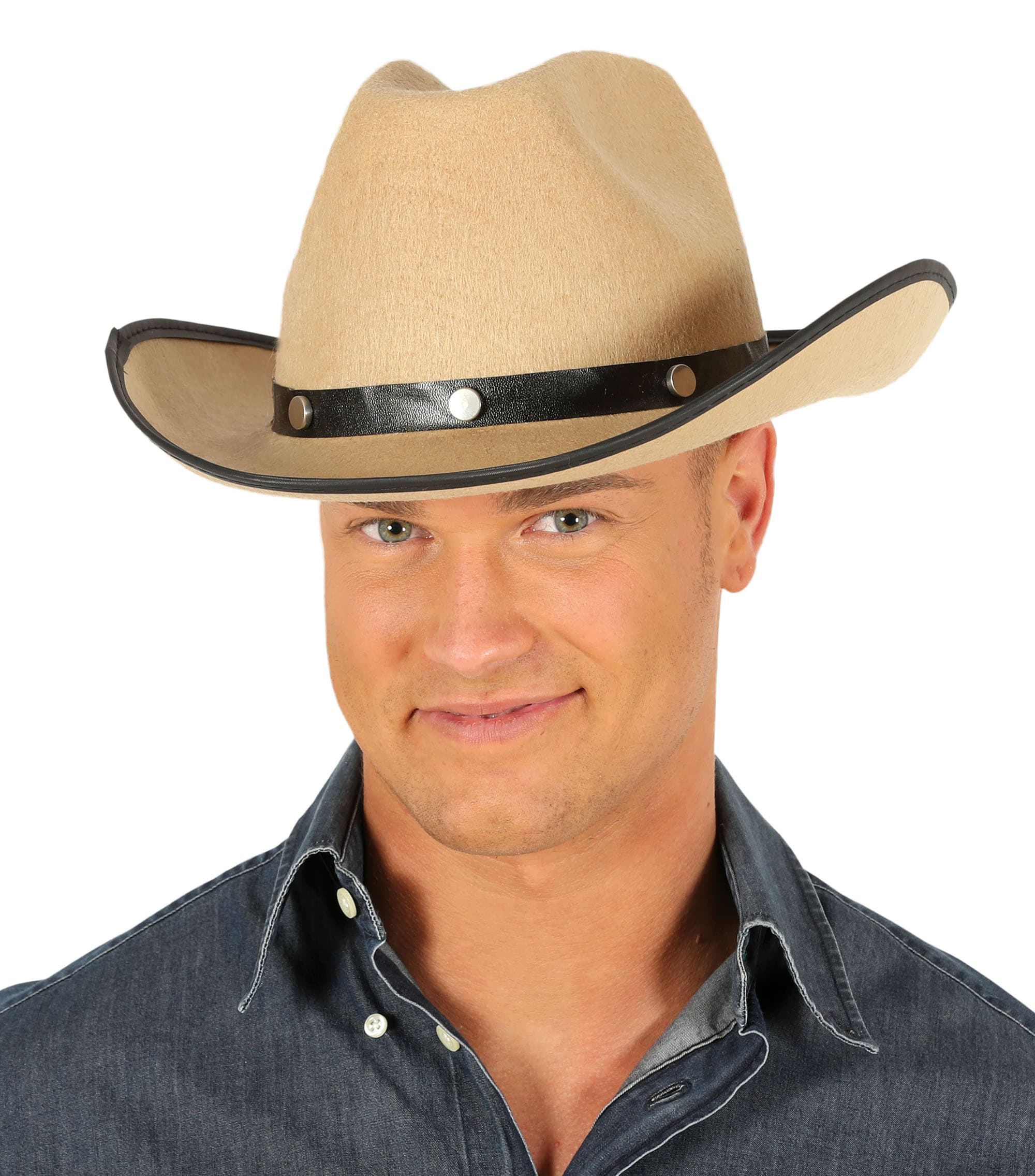 Cowboyhat i filt, lysebrun