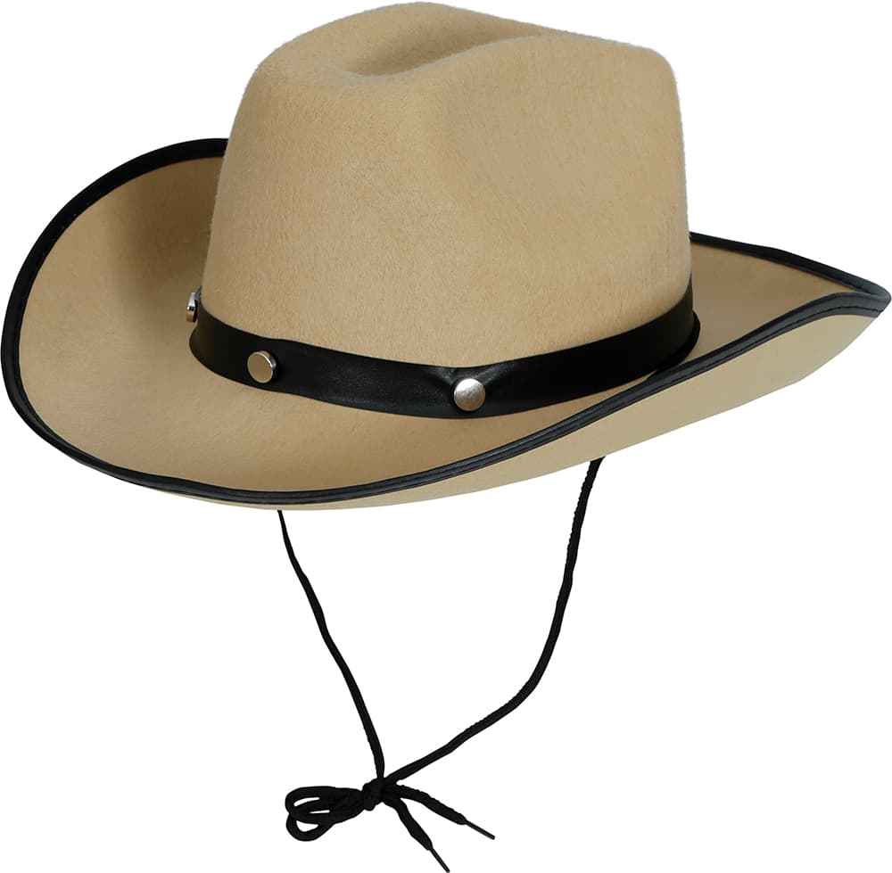 Cowboyhat i filt, lysebrun