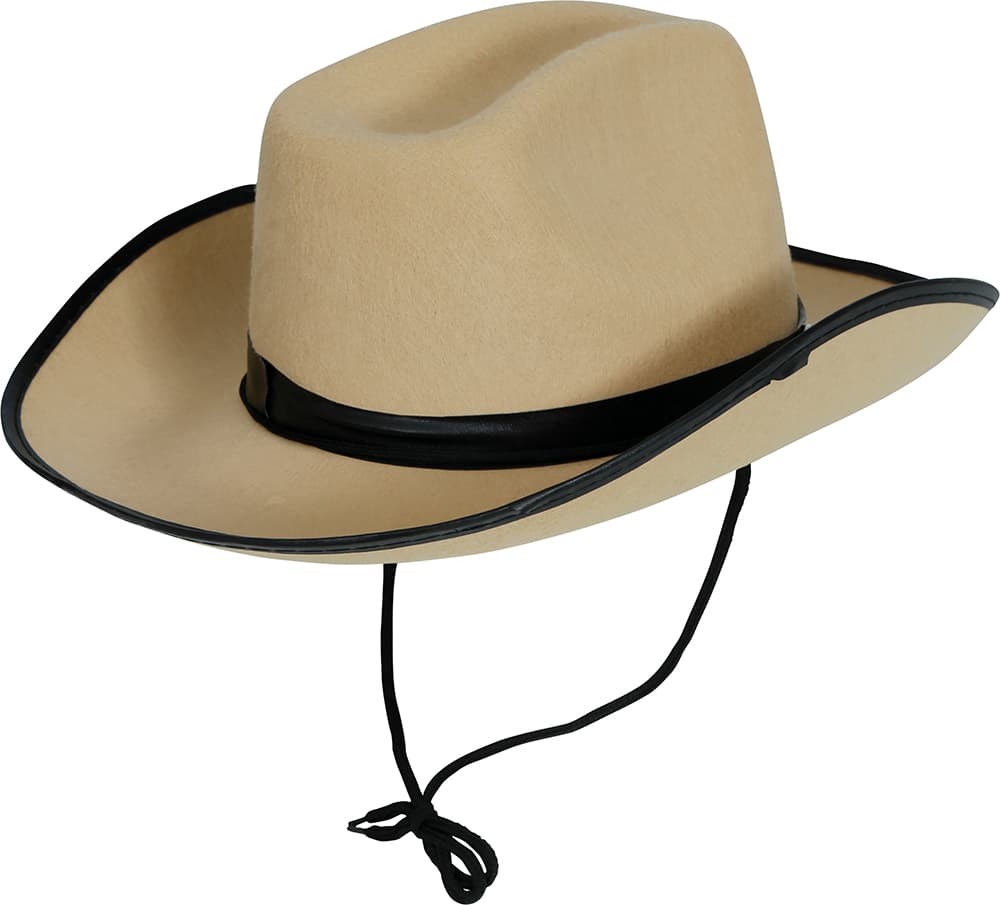 Cowboyhat i filt, lysebrun