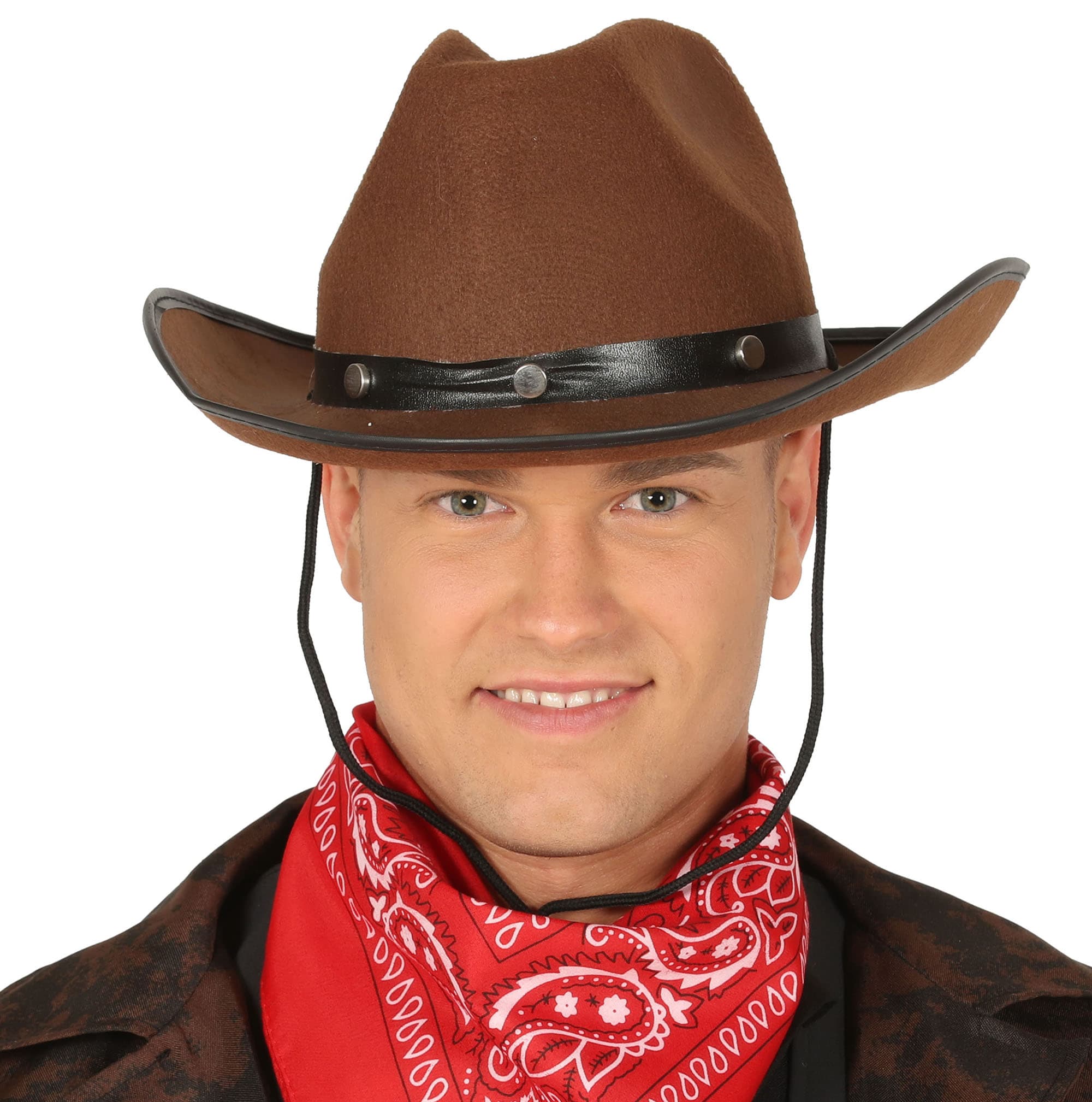 Cowboyhat i filt, brun, ca. 37,2 cm