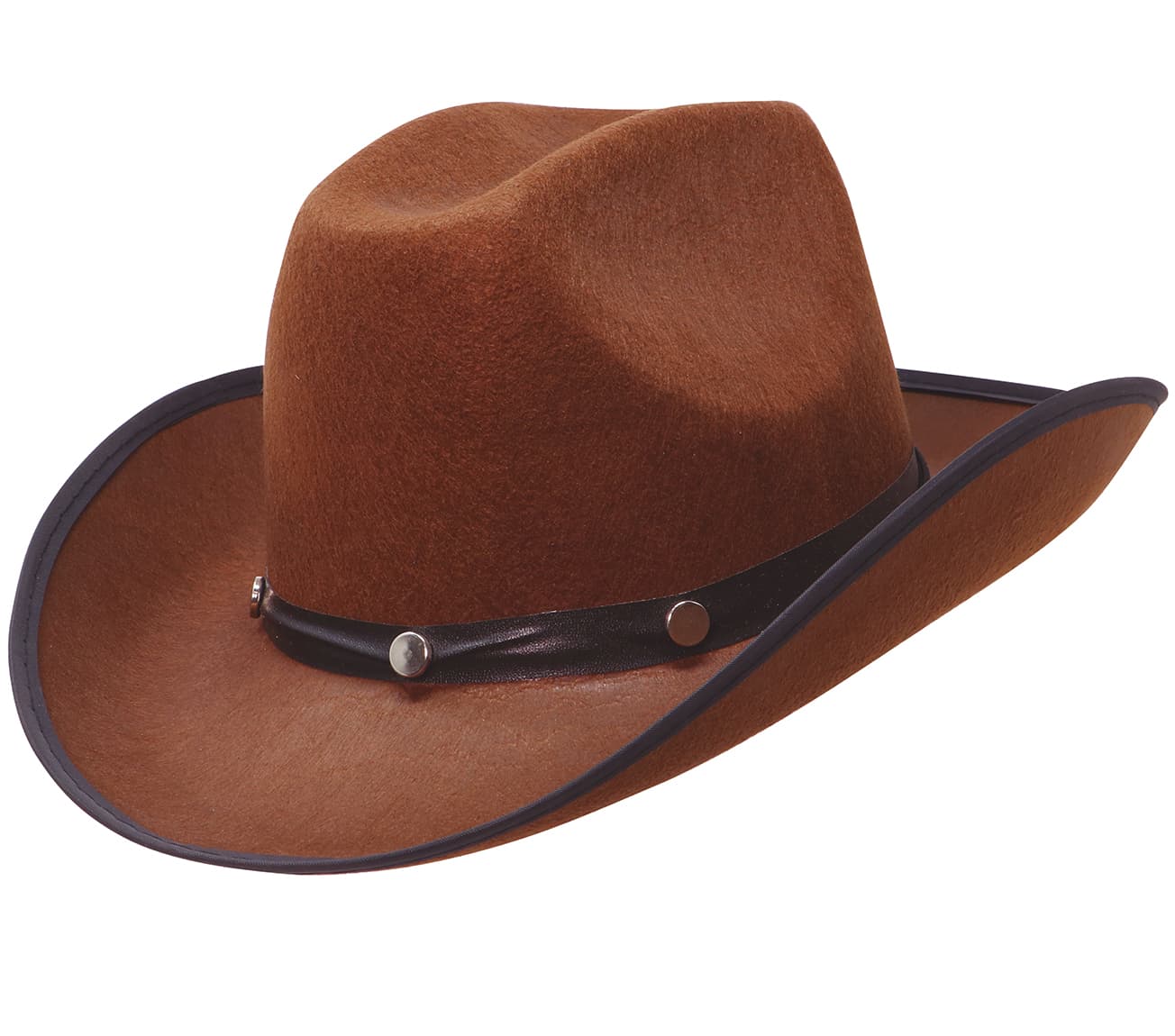 Cowboyhat i filt, brun, ca. 37,2 cm