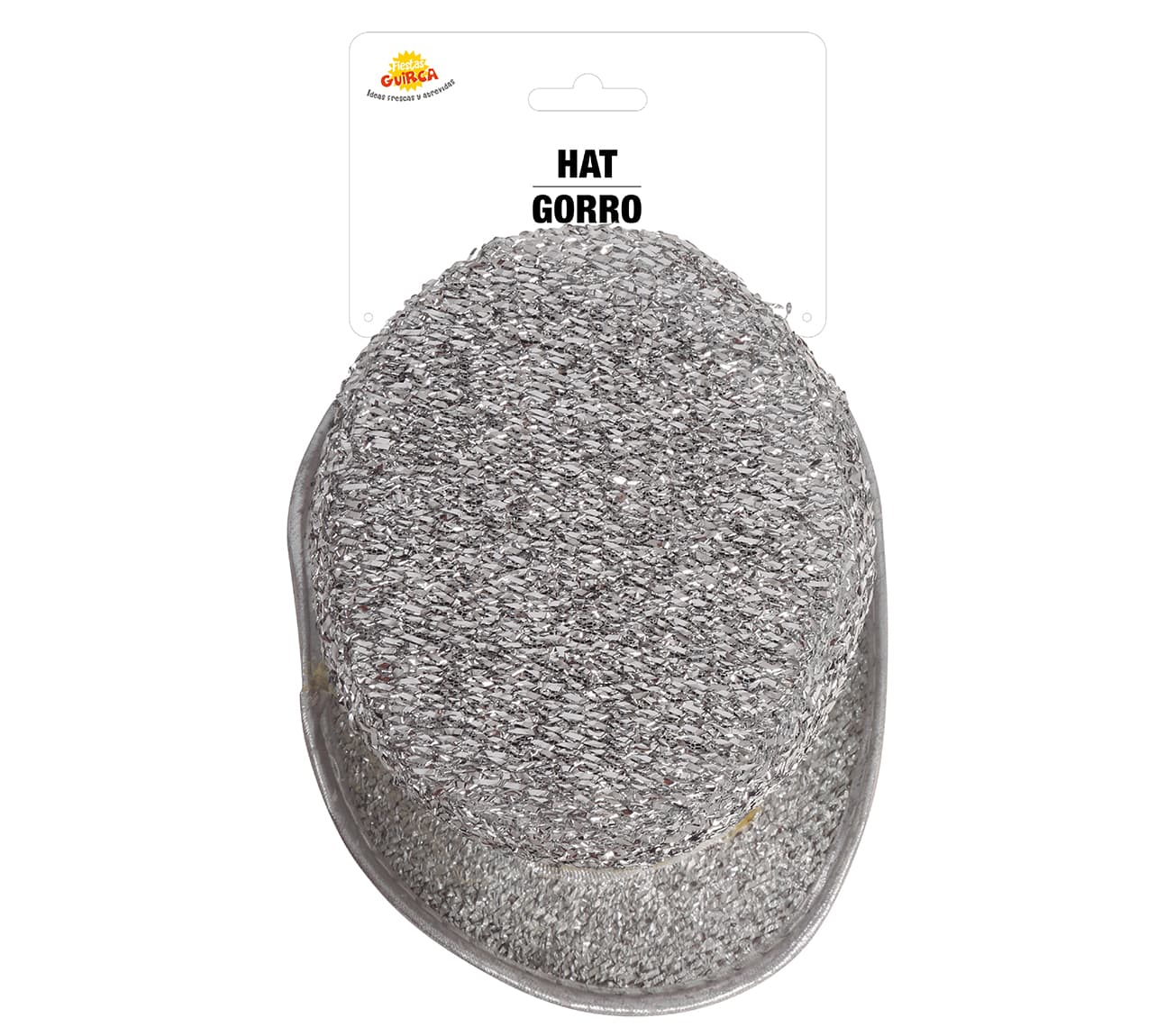Mini høj hat, blank sølv