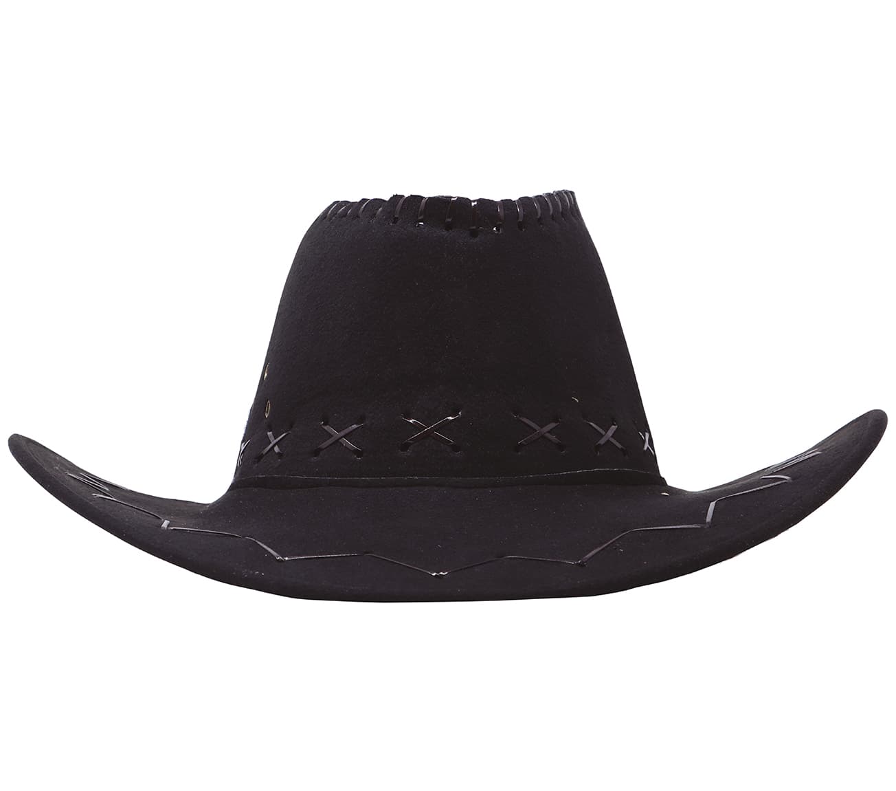 Sort cowboyhat i kunstlæder