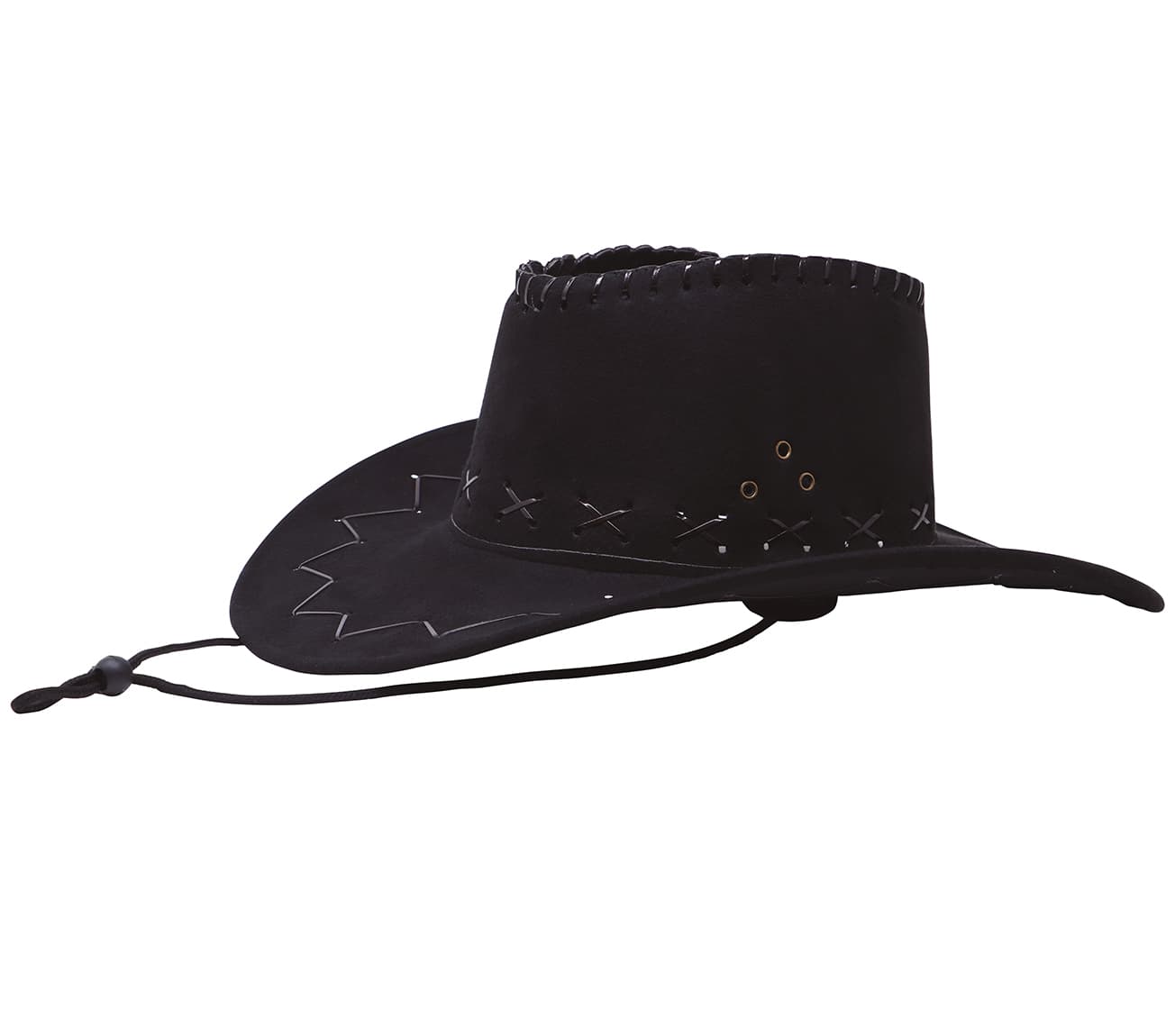 Sort cowboyhat i kunstlæder