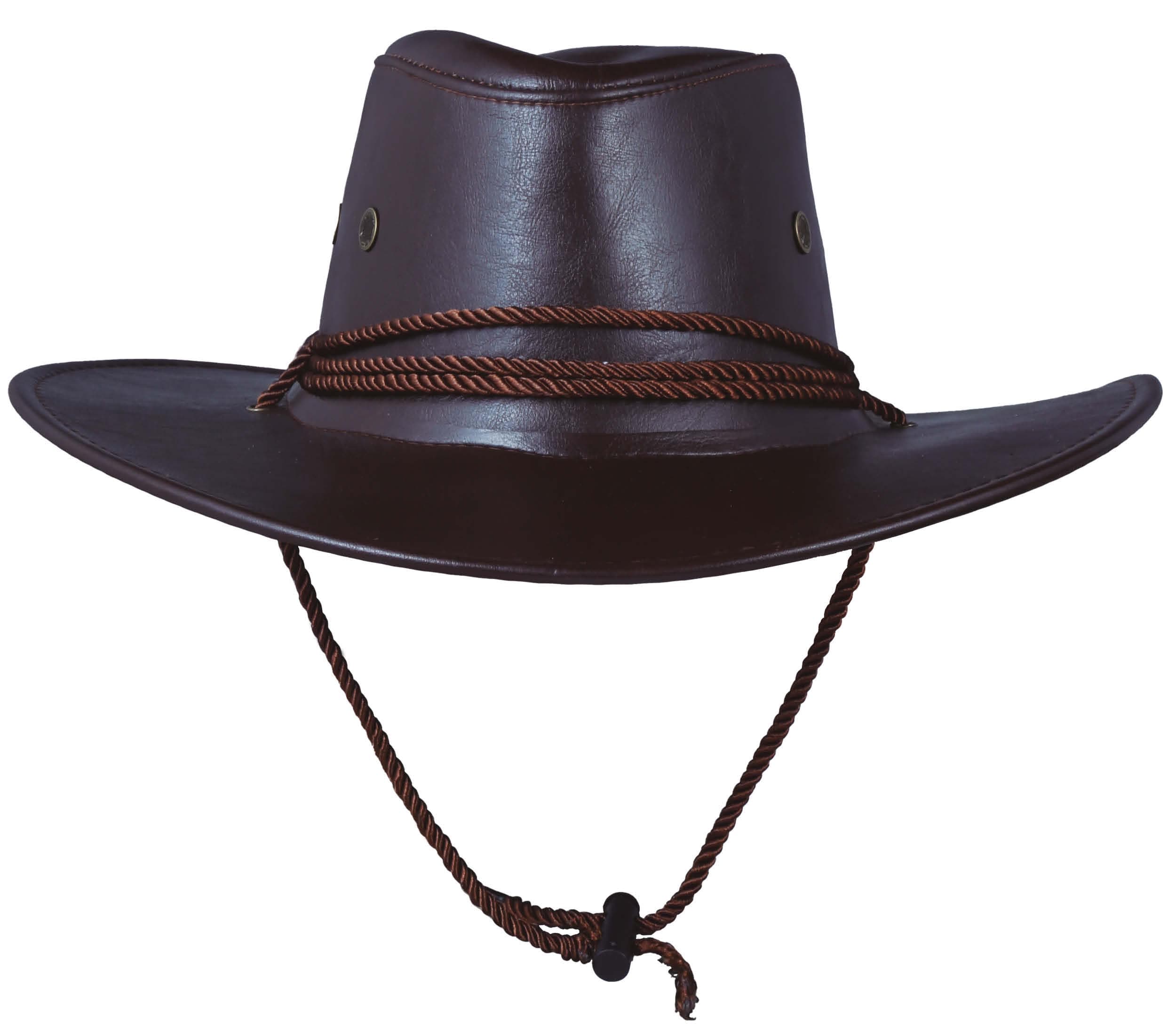 Brun cowboyhat med læderlook