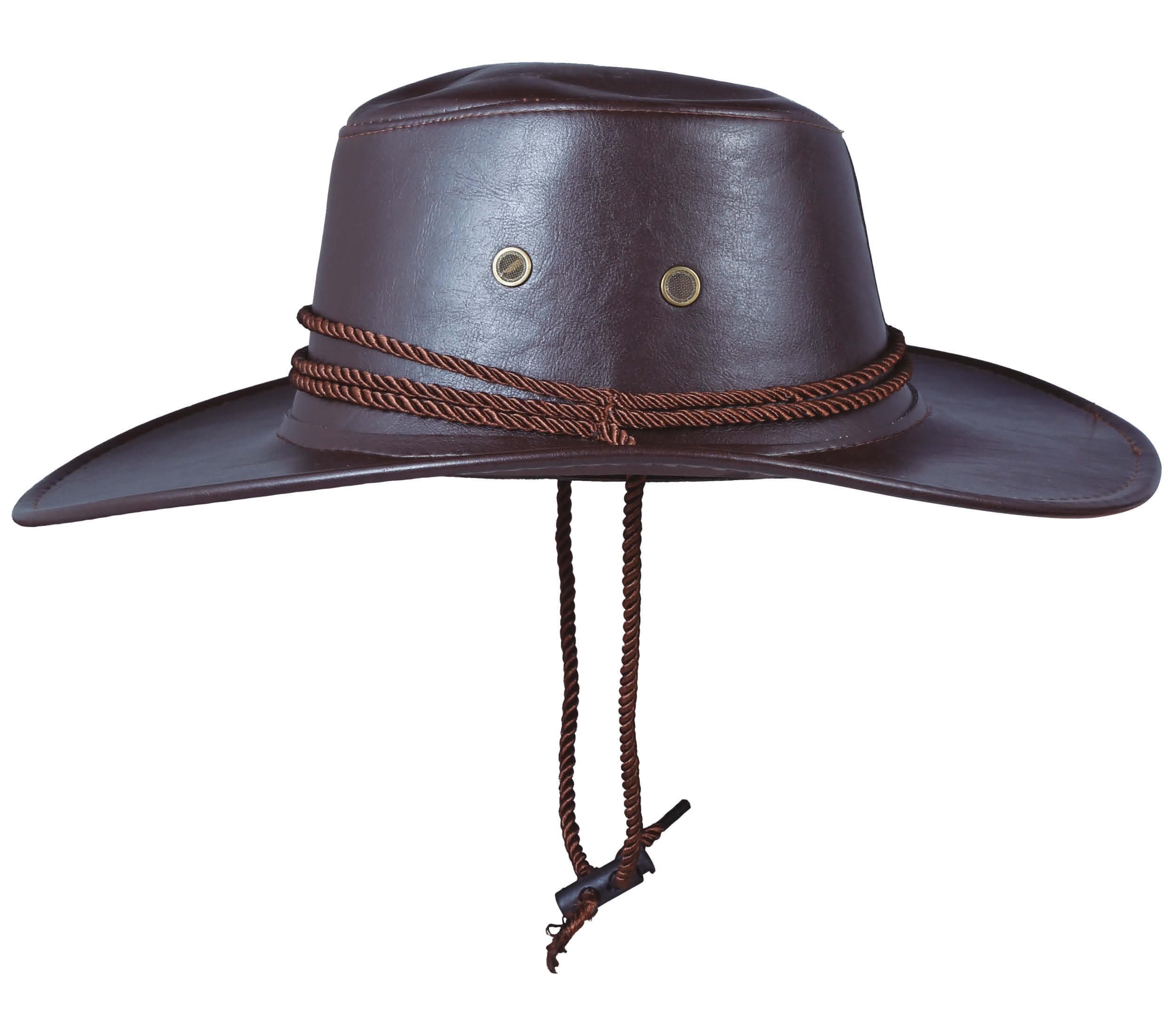Brun cowboyhat med læderlook