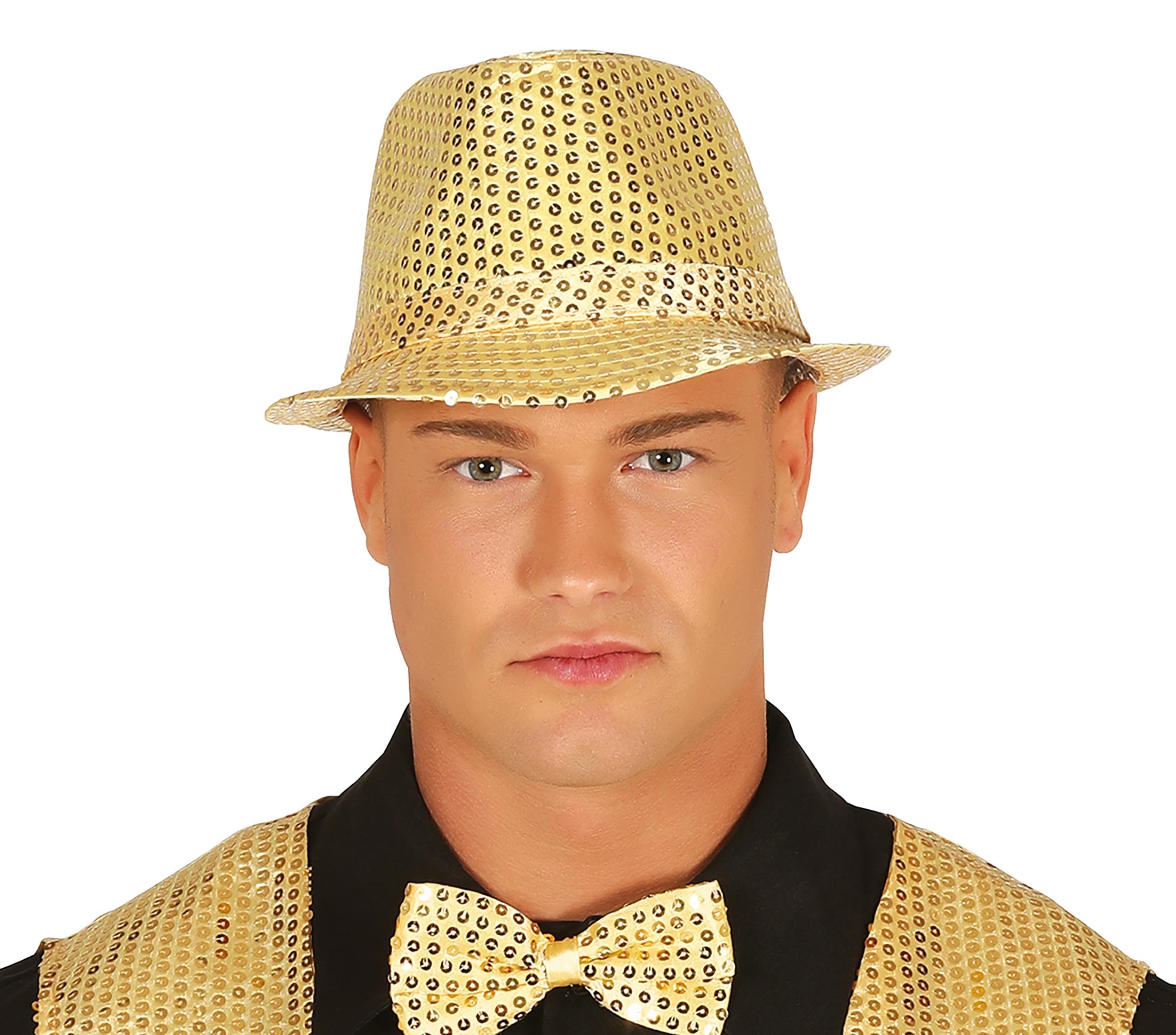 Gangsterhat med guldpailletter