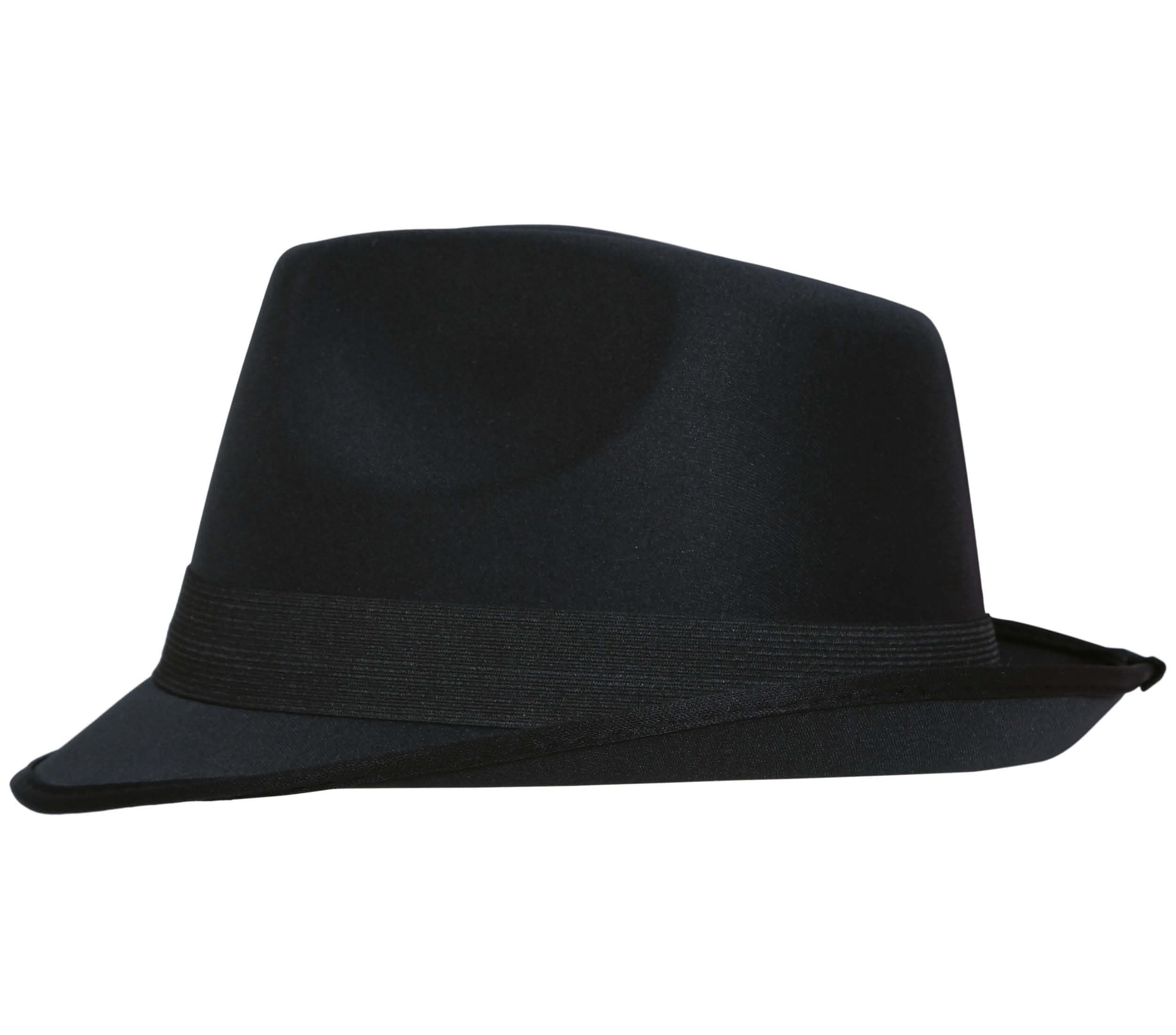 Sort gangsterhat, ca. 28,9 cm