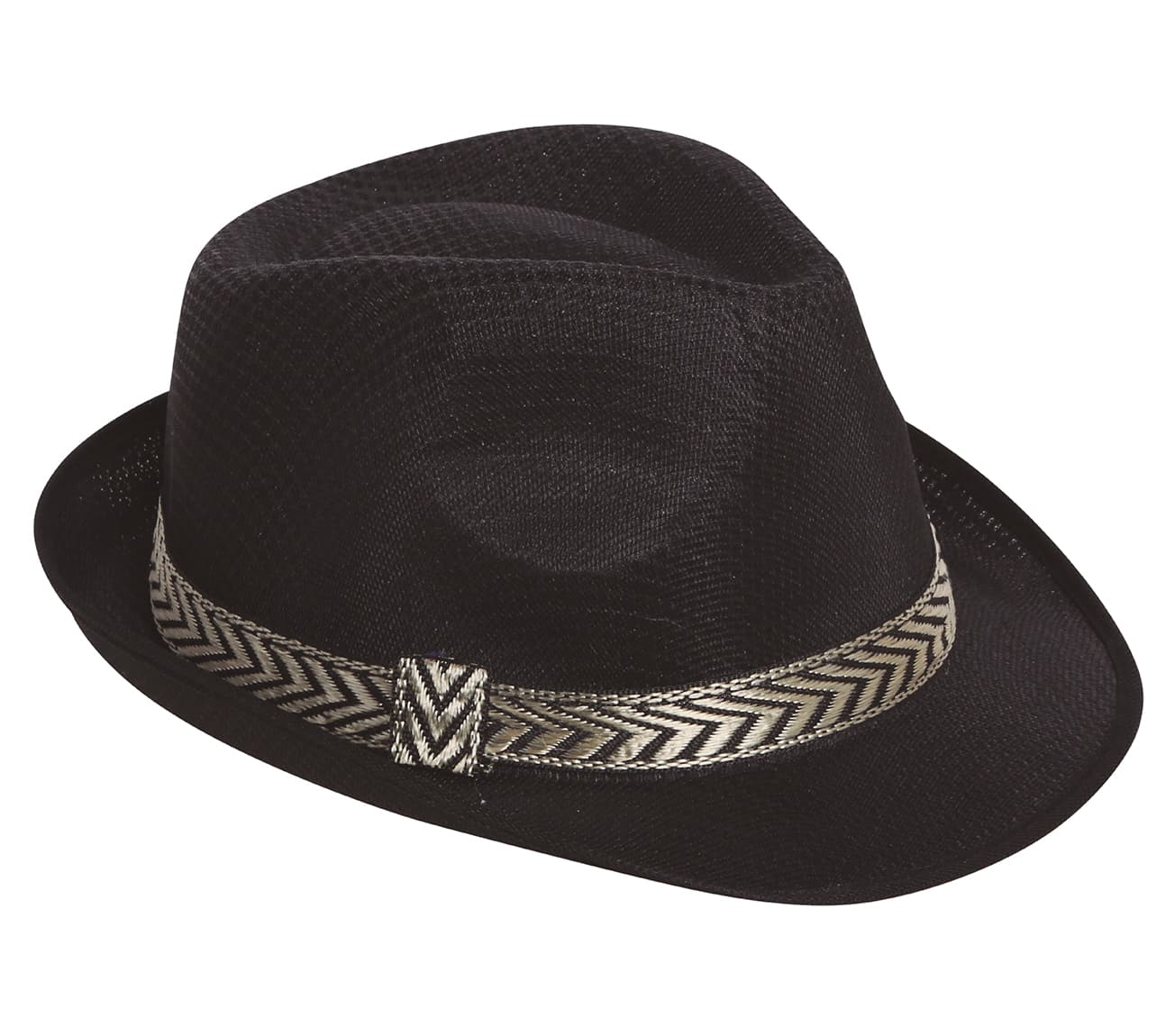 Sort gangsterhat, ca. 38 cm