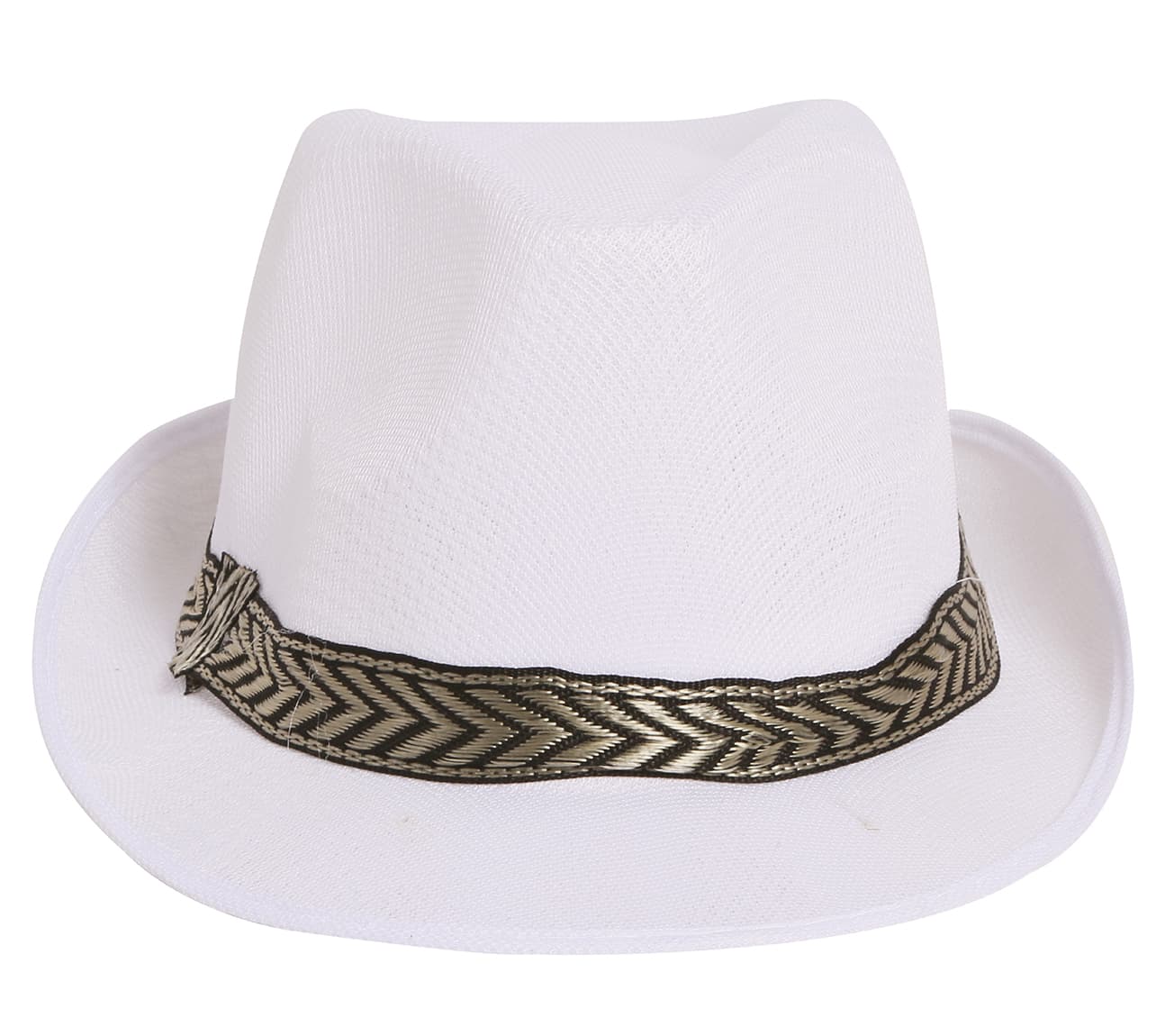 Hvid gangsterhat, ca. 33,3 cm