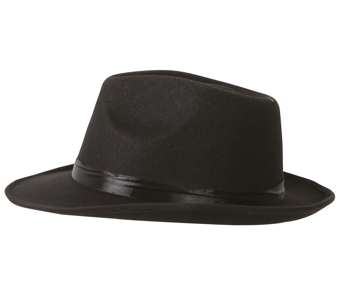 Sort gangsterhat med sort bånd