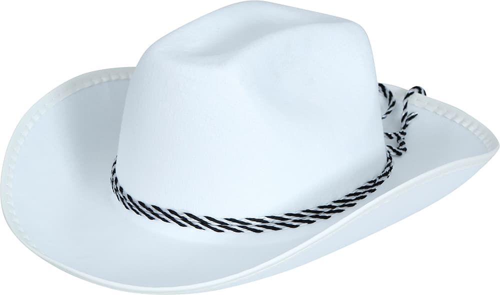 Hvid cowboyhat i filt