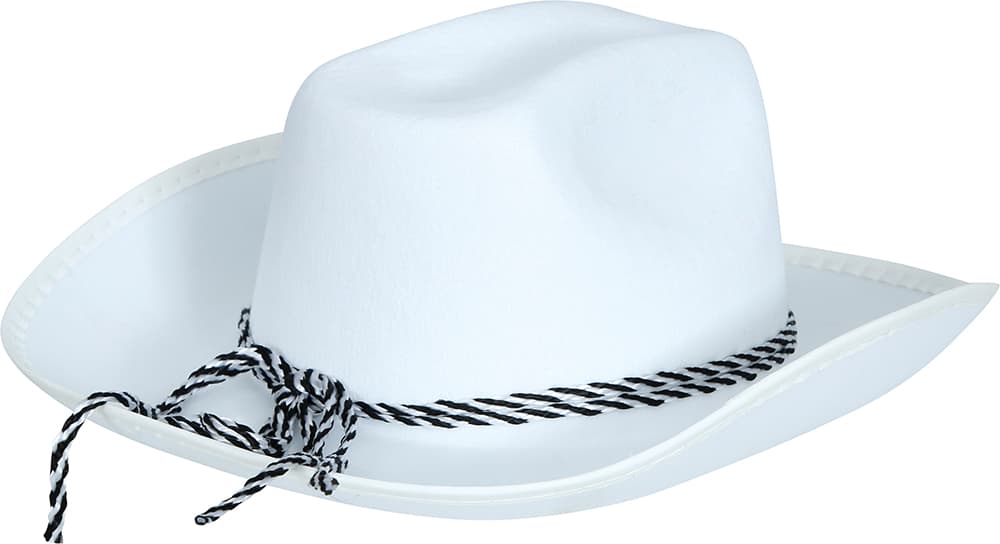 Hvid cowboyhat i filt