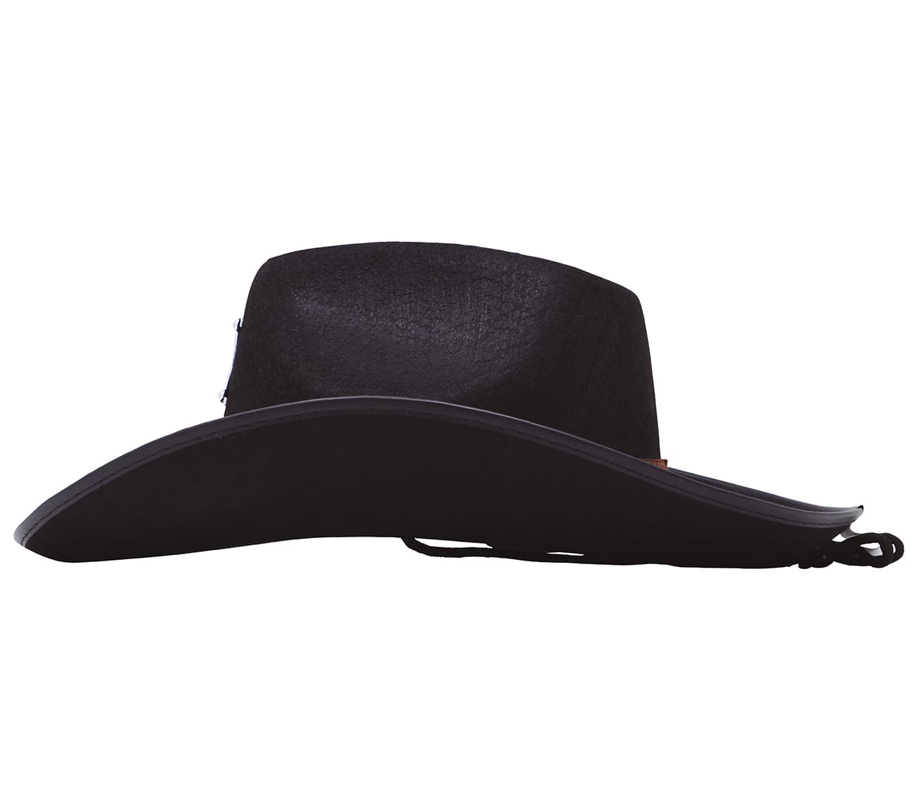 Sort sheriffhat i filt, ca. 35,6 cm